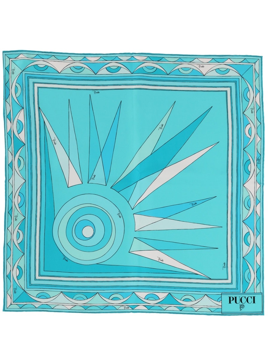 Pucci Silk Scarf In Blue