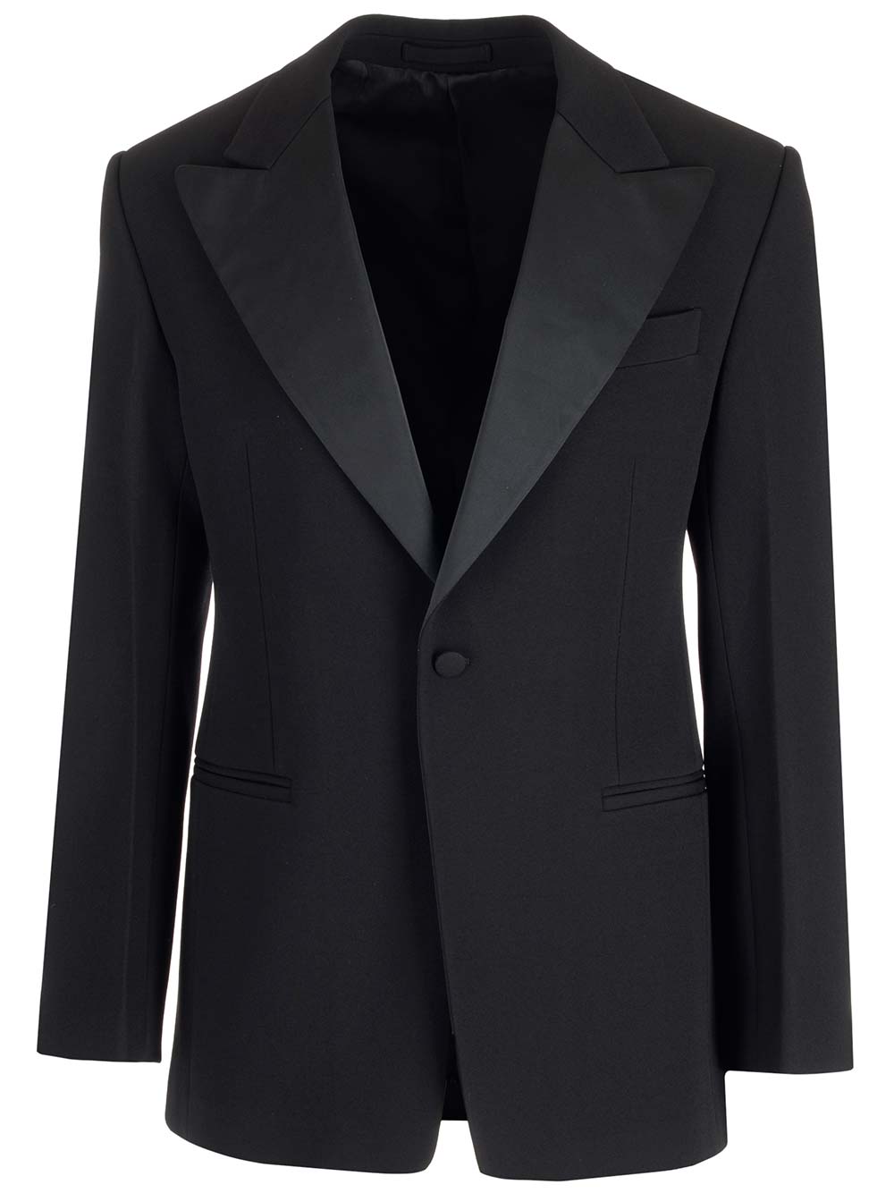 Ferragamo Single-breasted Tuxedo Blazer In Red