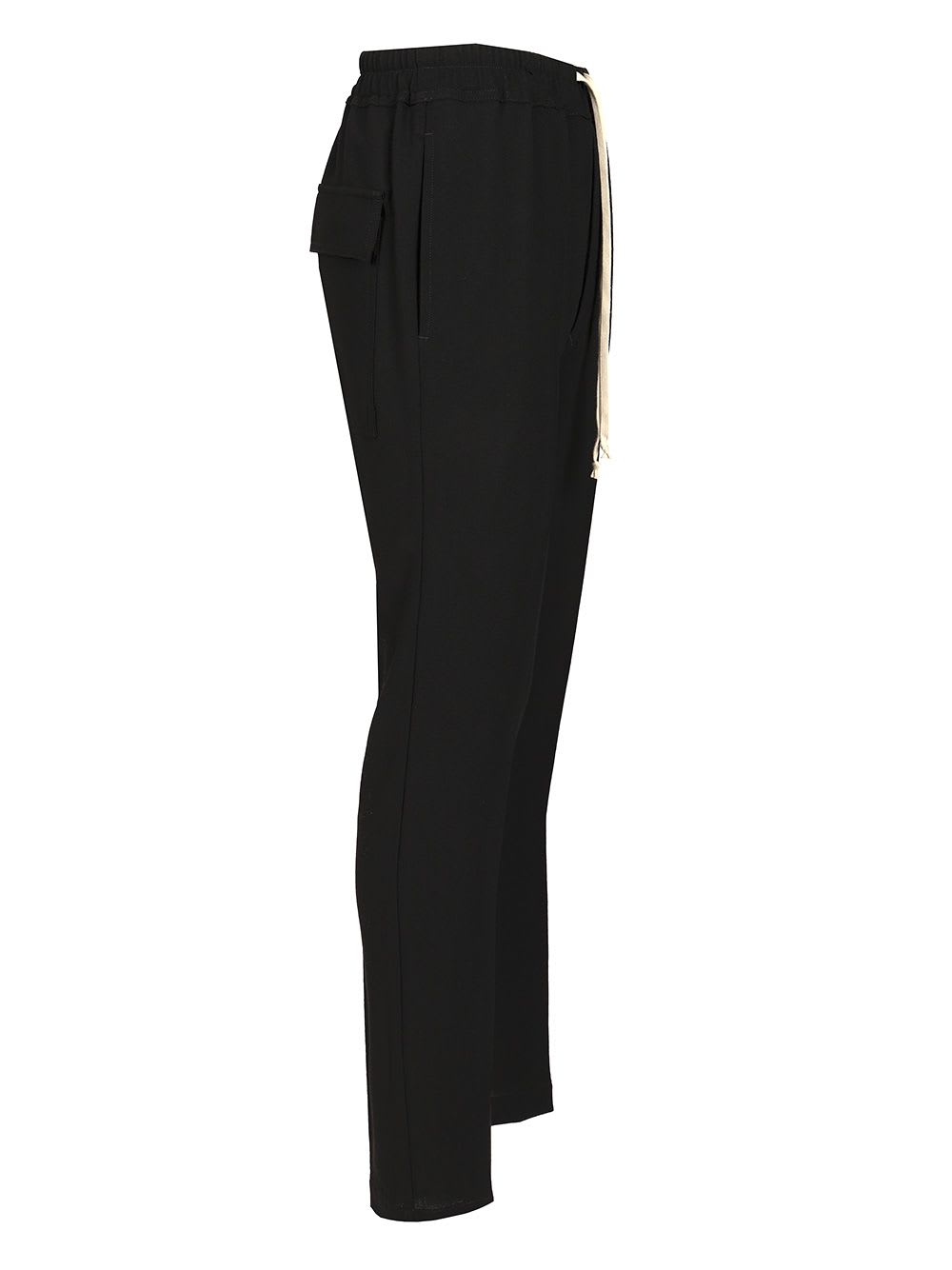 Rick Owens Wool Trousers With Drawstring In Black