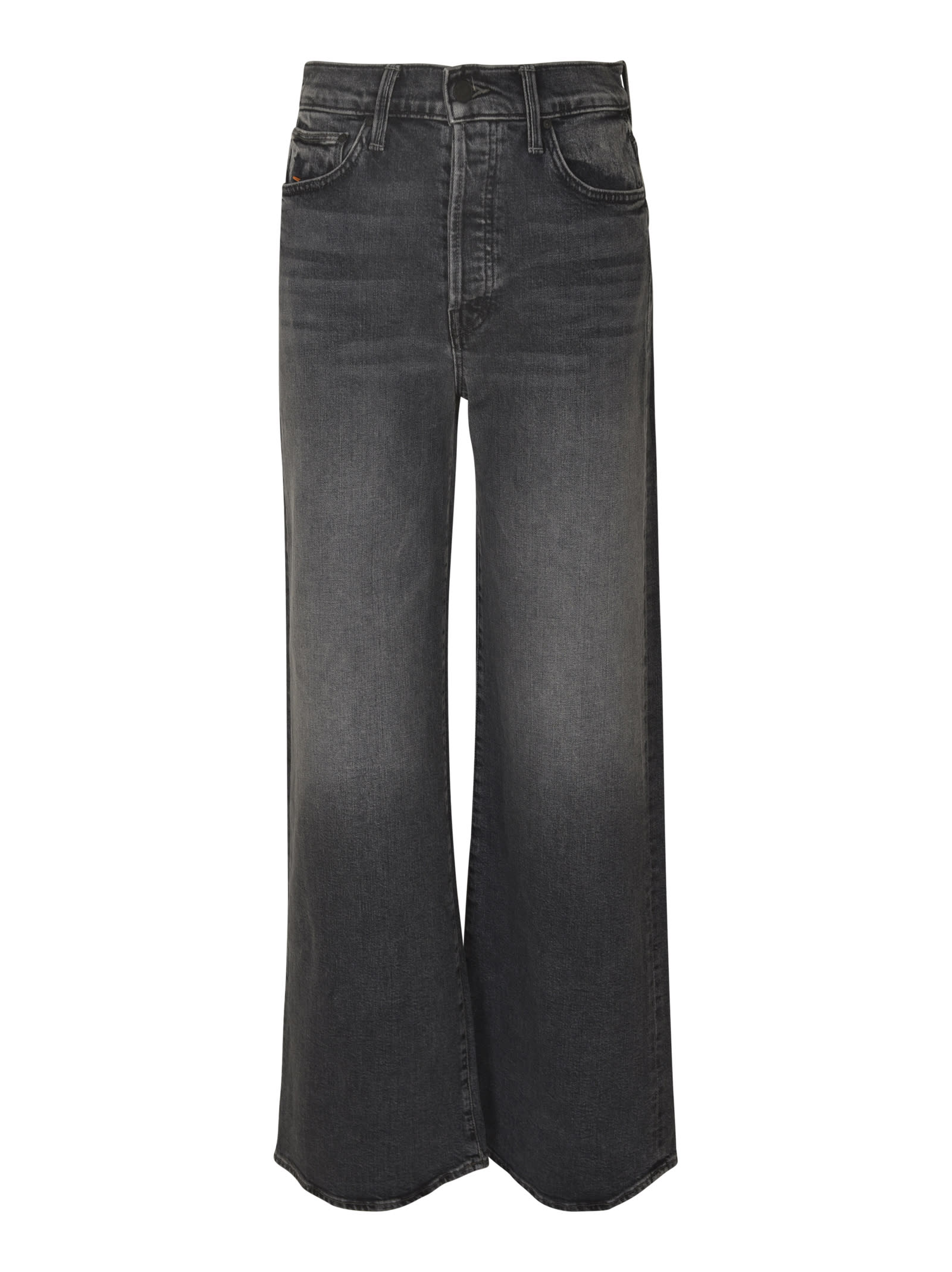 Shop Mother The Ditcher Roller Sneak Jeans In Gray