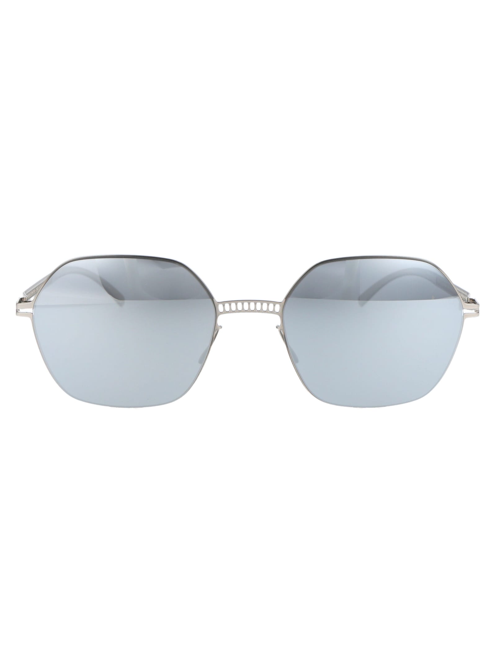 Shop Mykita Mmesse028 Sunglasses In 187 E1 Silver | Silver Flash