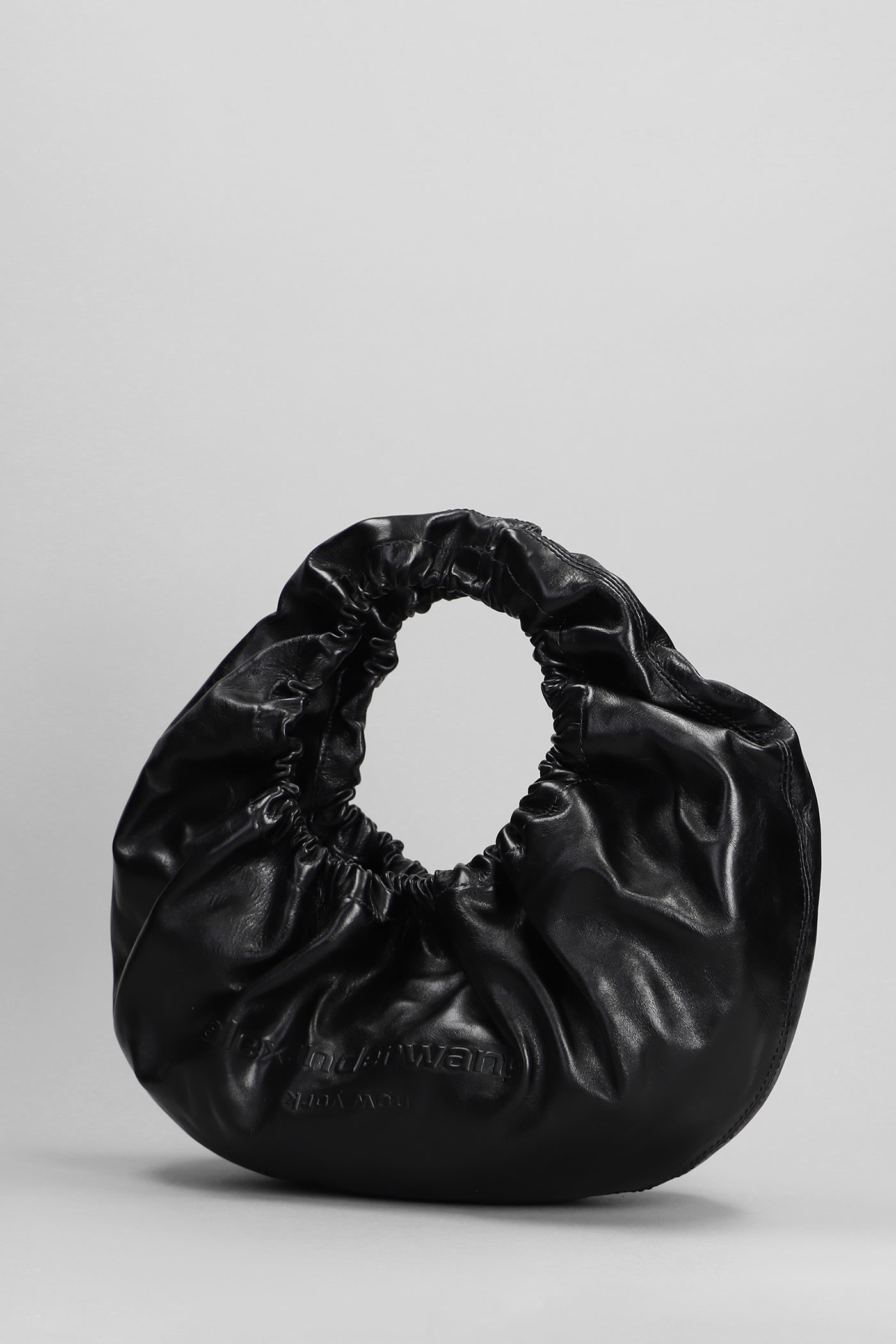 Alexander Wang Crescent Small Crackle Bag In Black