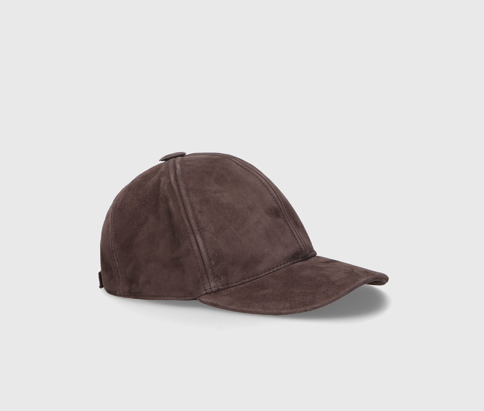 Shop Borsalino Otis Baseball Cap In Suede In Dark Brown/white