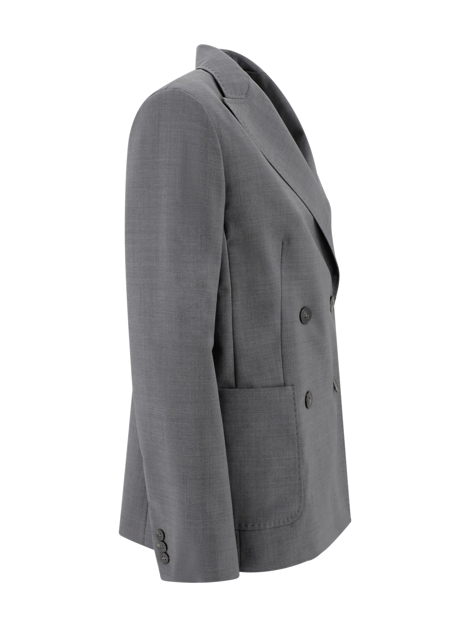 Weekend Max Mara Blazer Tailored Peak Lapels In Gray
