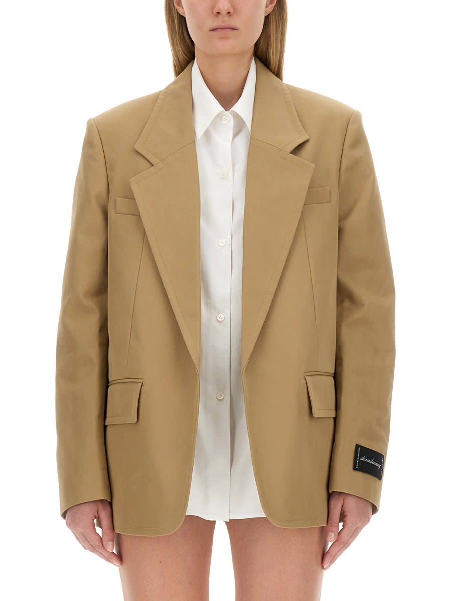 Shop Alexander Wang Oversize Jacket In Beige