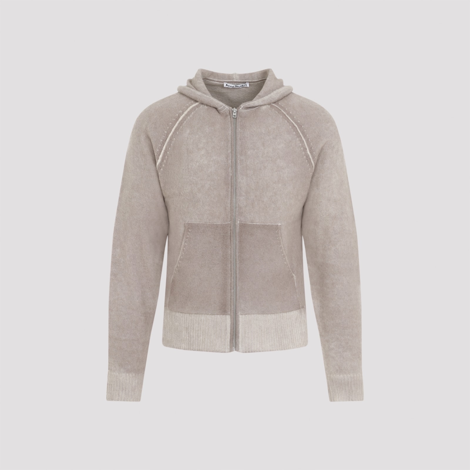 Shop Acne Studios Full Zip Cardigan In Aek Beige