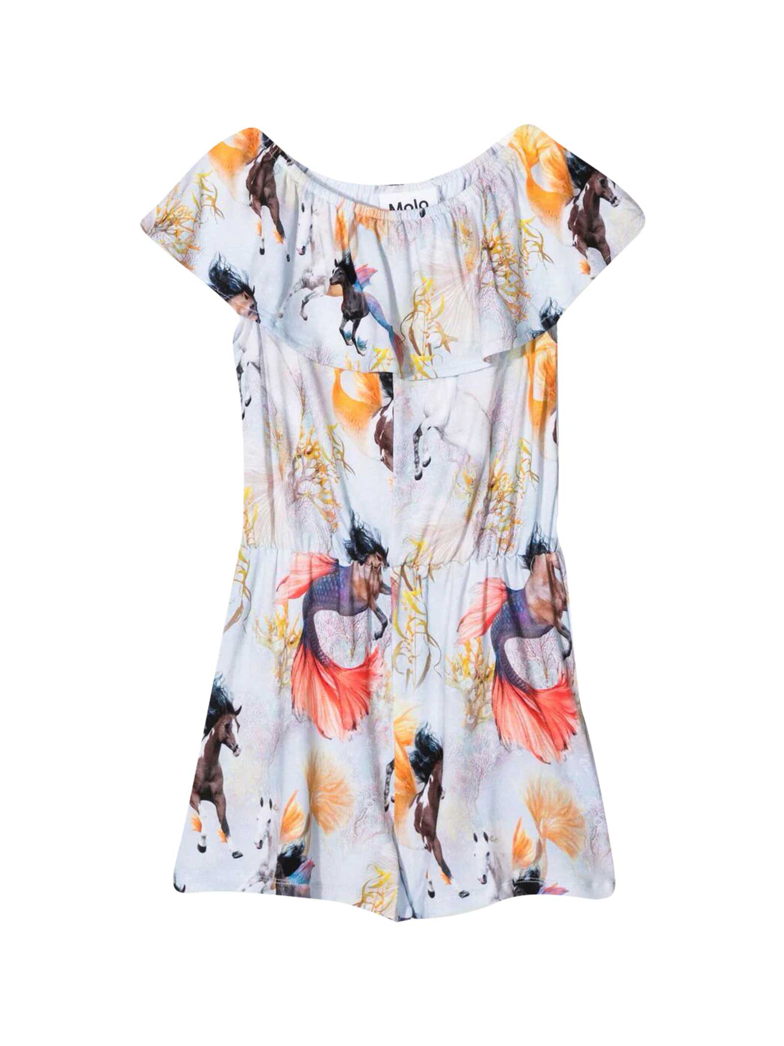 Molo Short Jumpsuit With Horses Of The Sea Print