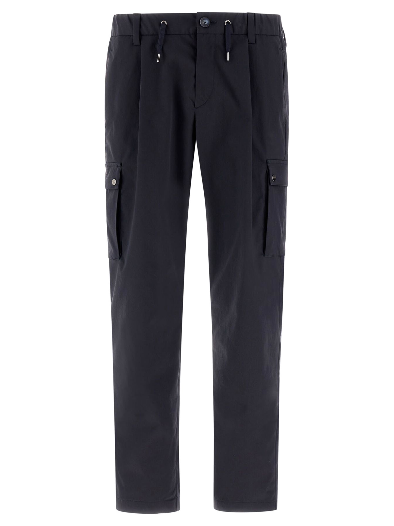 Shop Herno Cargo Trousers Mechanical Stretch Twill In Blue