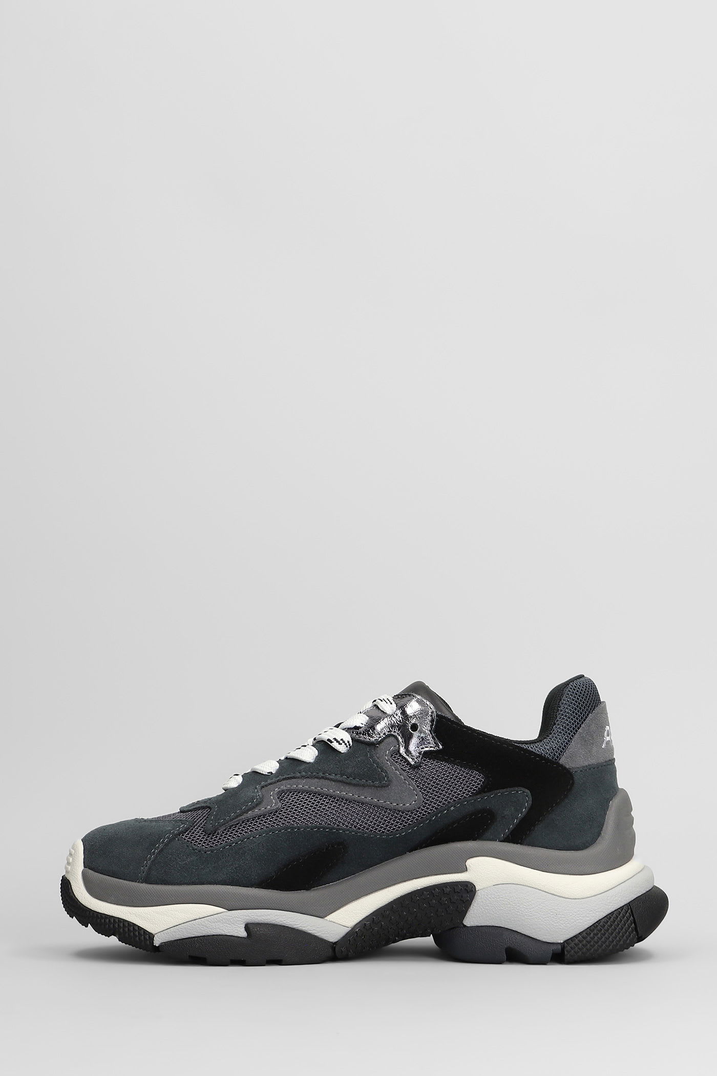Ash Addict Sneakers In Grey Suede And Fabric In Gray