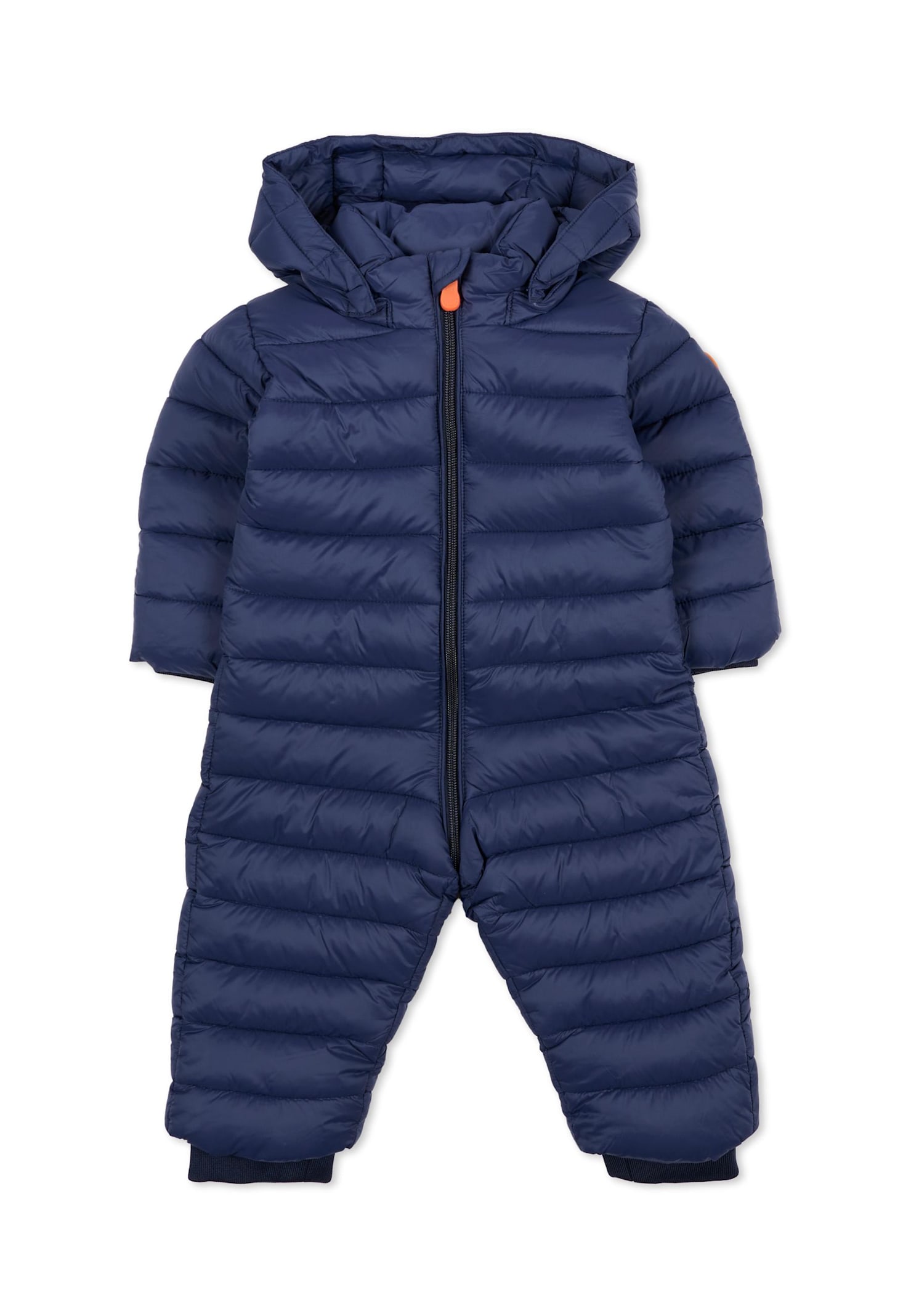 Save The Duck Blue Down Jacket For Baby Boy With Logo In Blue