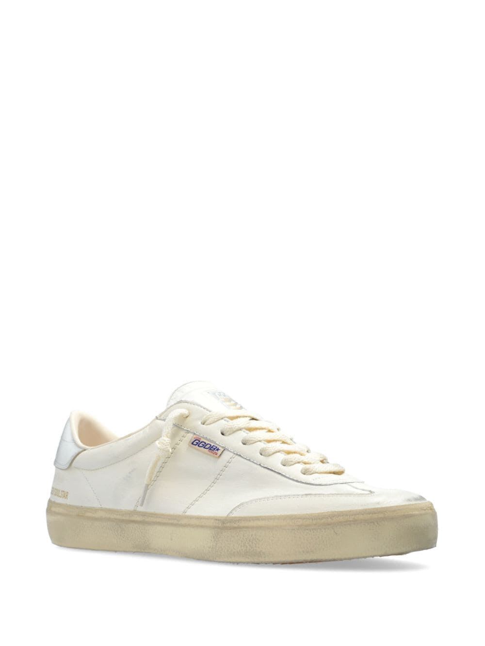 Shop Golden Goose Soul-star Nappa Upper Leather Hf Tongue Laminated Heel In White Silver