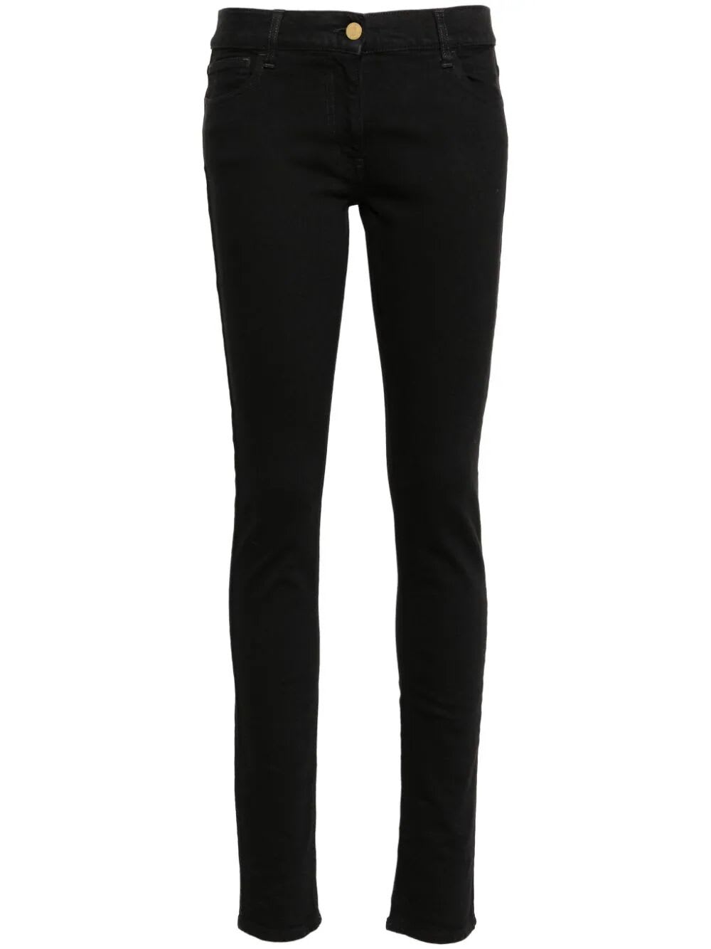 Shop Elisabetta Franchi Low Waist Skinny Jeans In Black