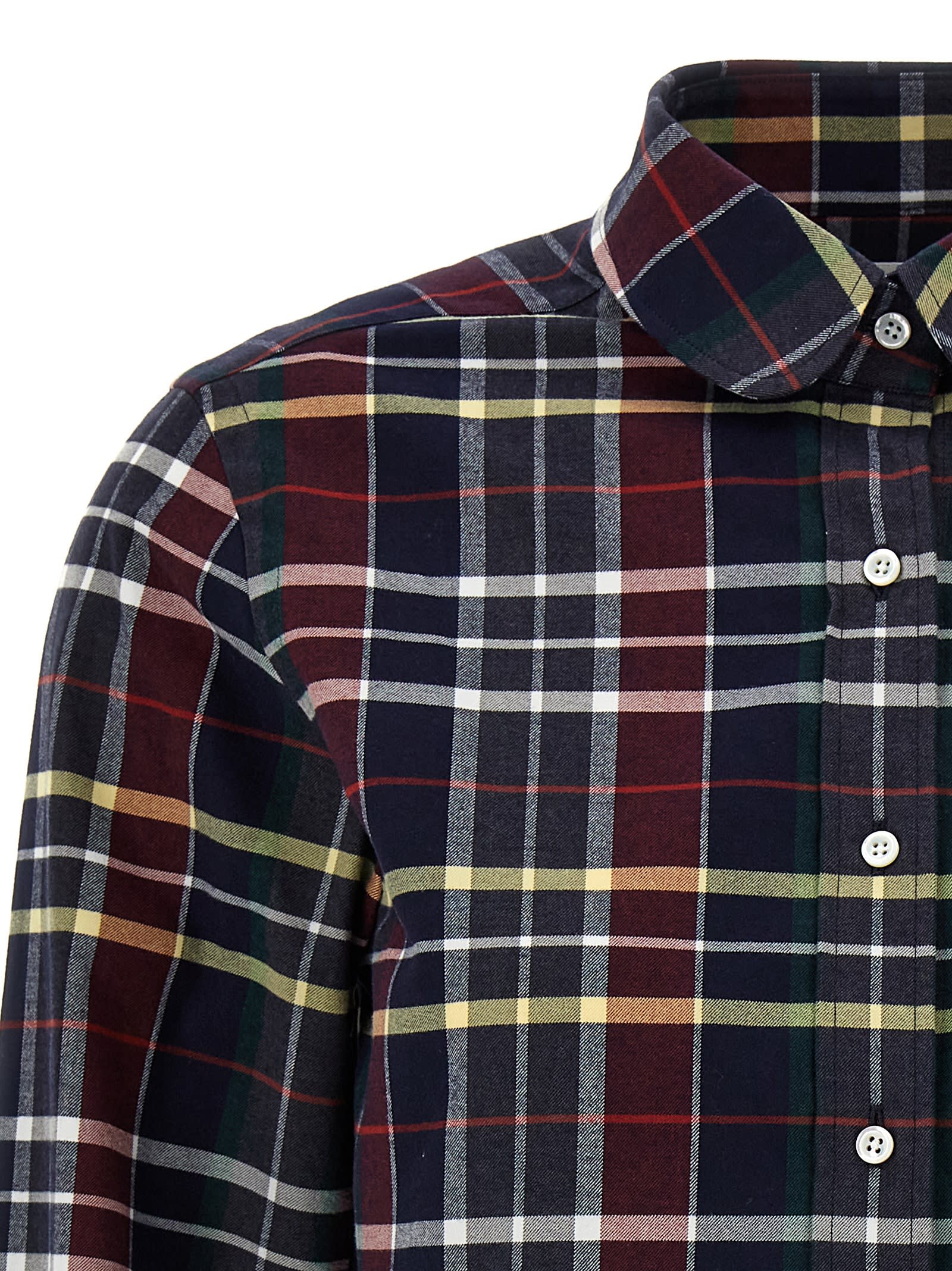 Shop Thom Browne Tartan Cropped Shirt In Multicolor