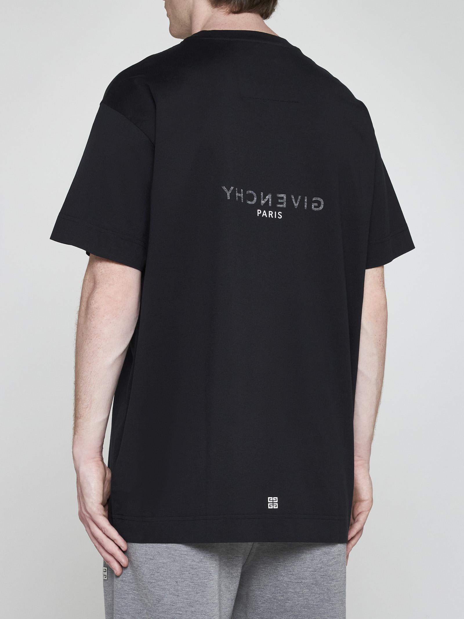 Shop Givenchy Logo Cotton T-shirt In Black