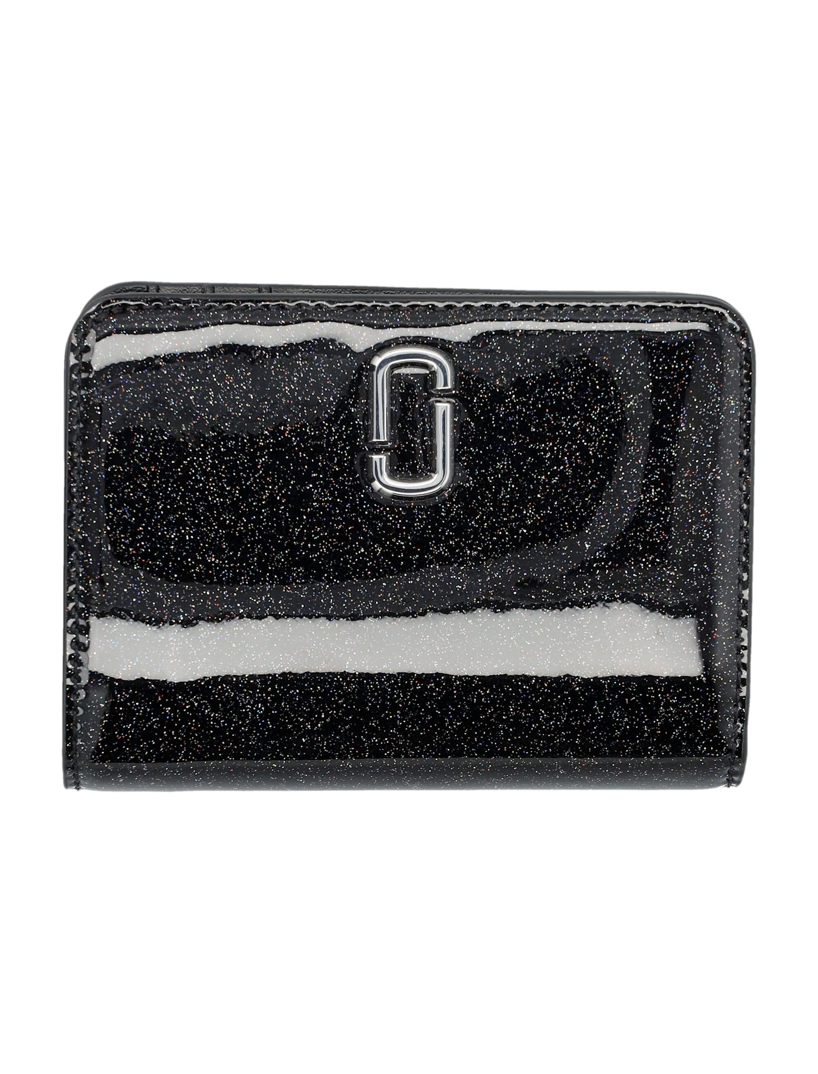 Marc Jacobs The Mini Glittered Compact Wallet In Black