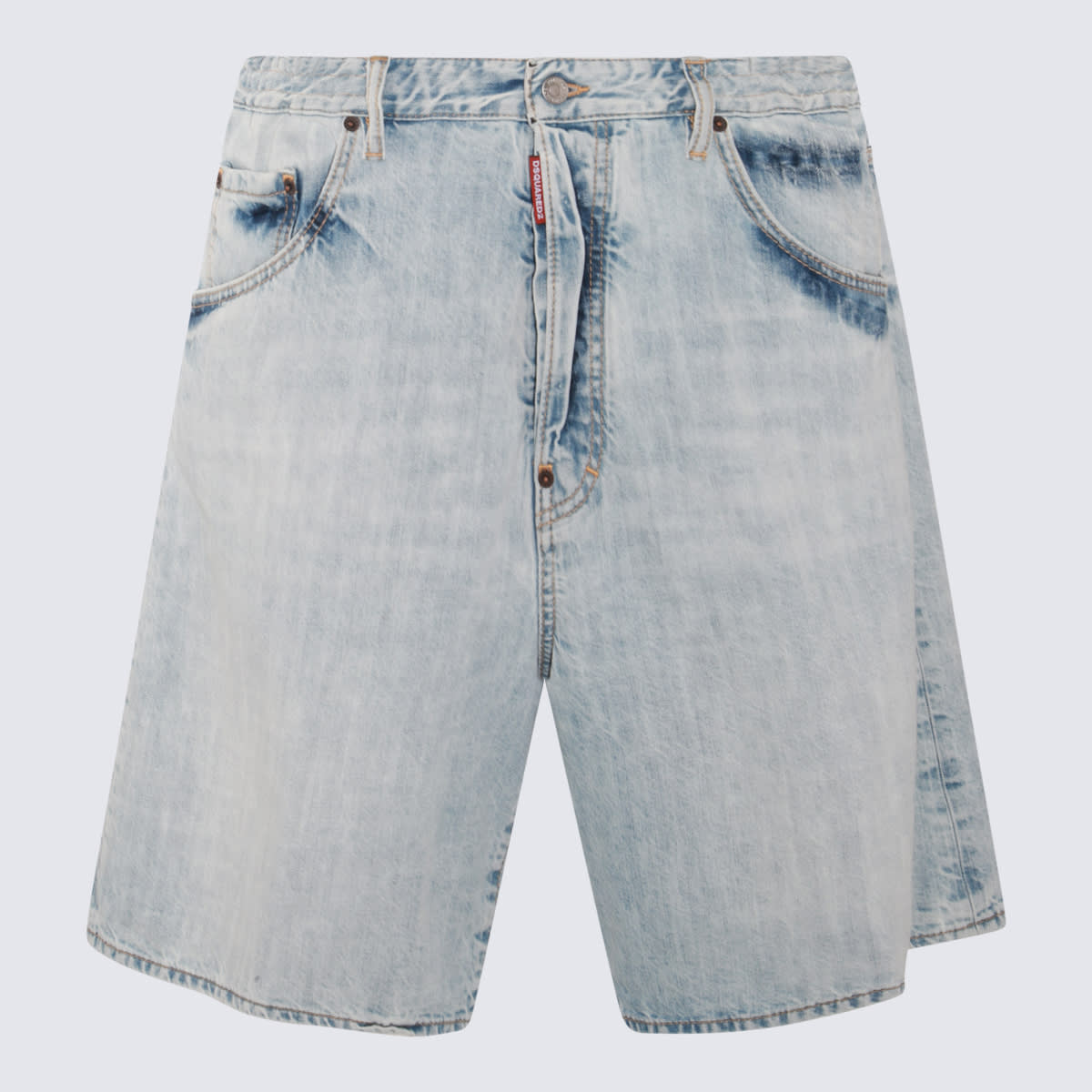 Shop Dsquared2 Light Blue Cotton Denim Shorts