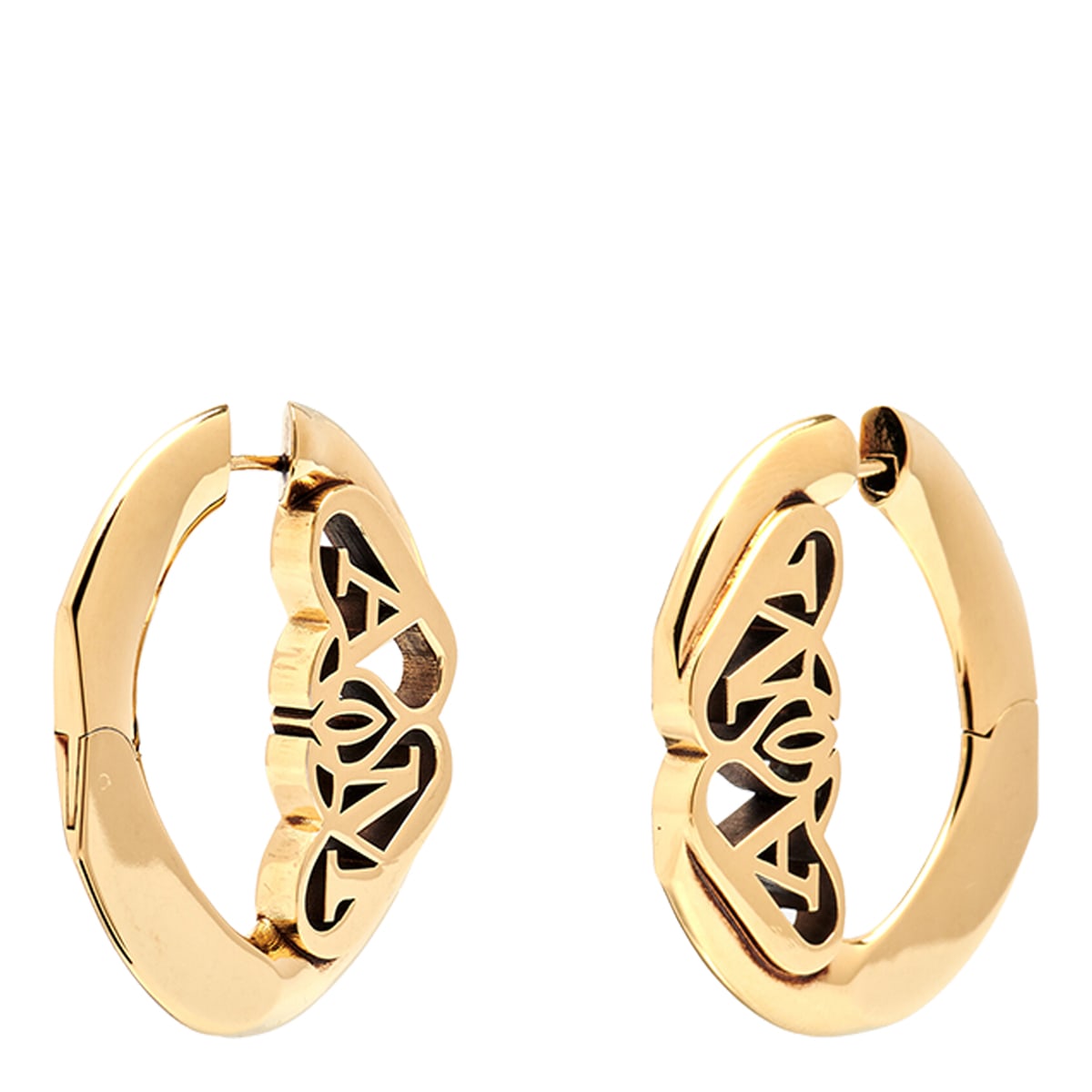 Shop Alexander Mcqueen Seal Logo Earrings In Gold