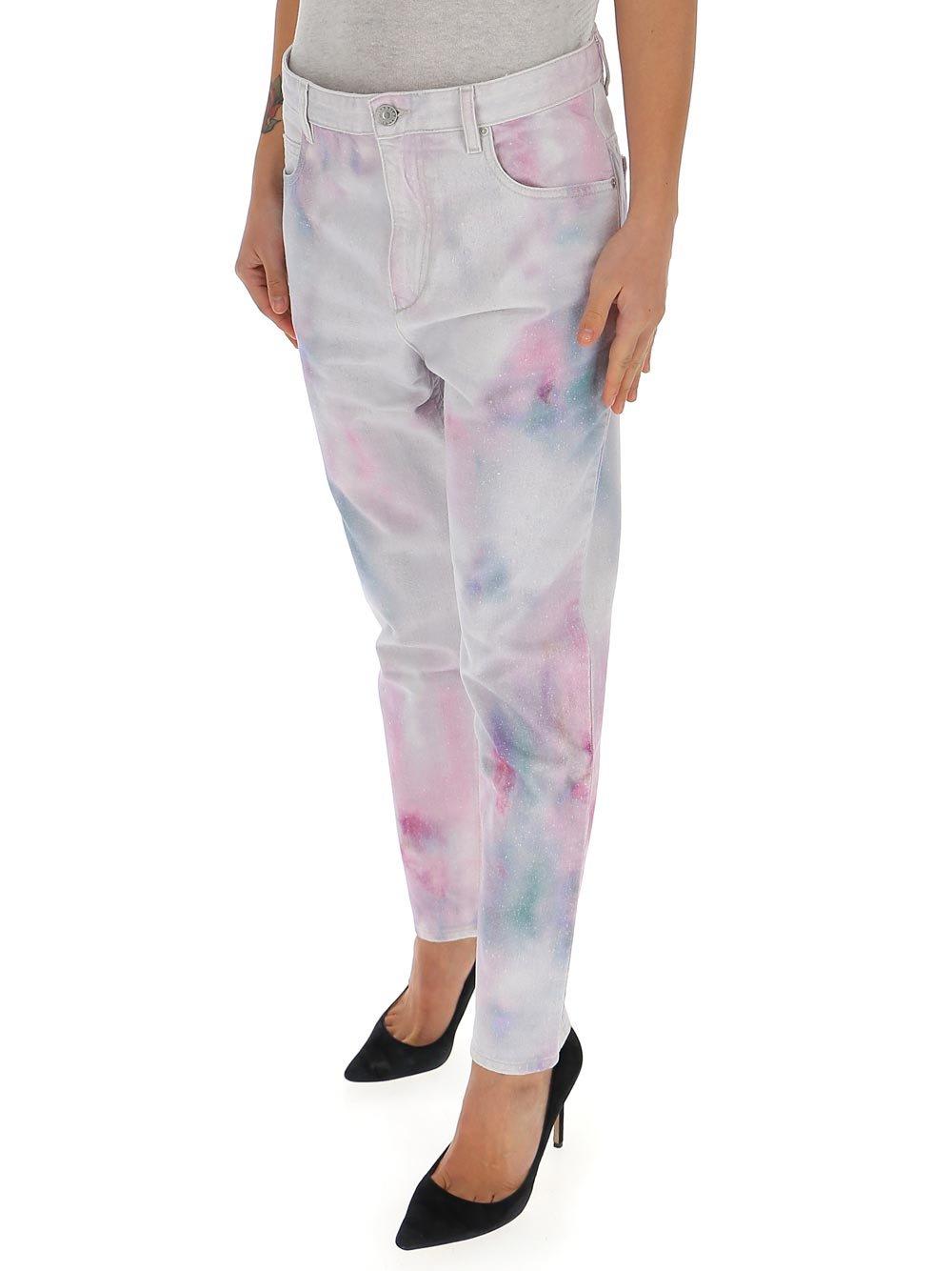 Isabel Marant Étoile Tiedye Effect Jeans In Lilac