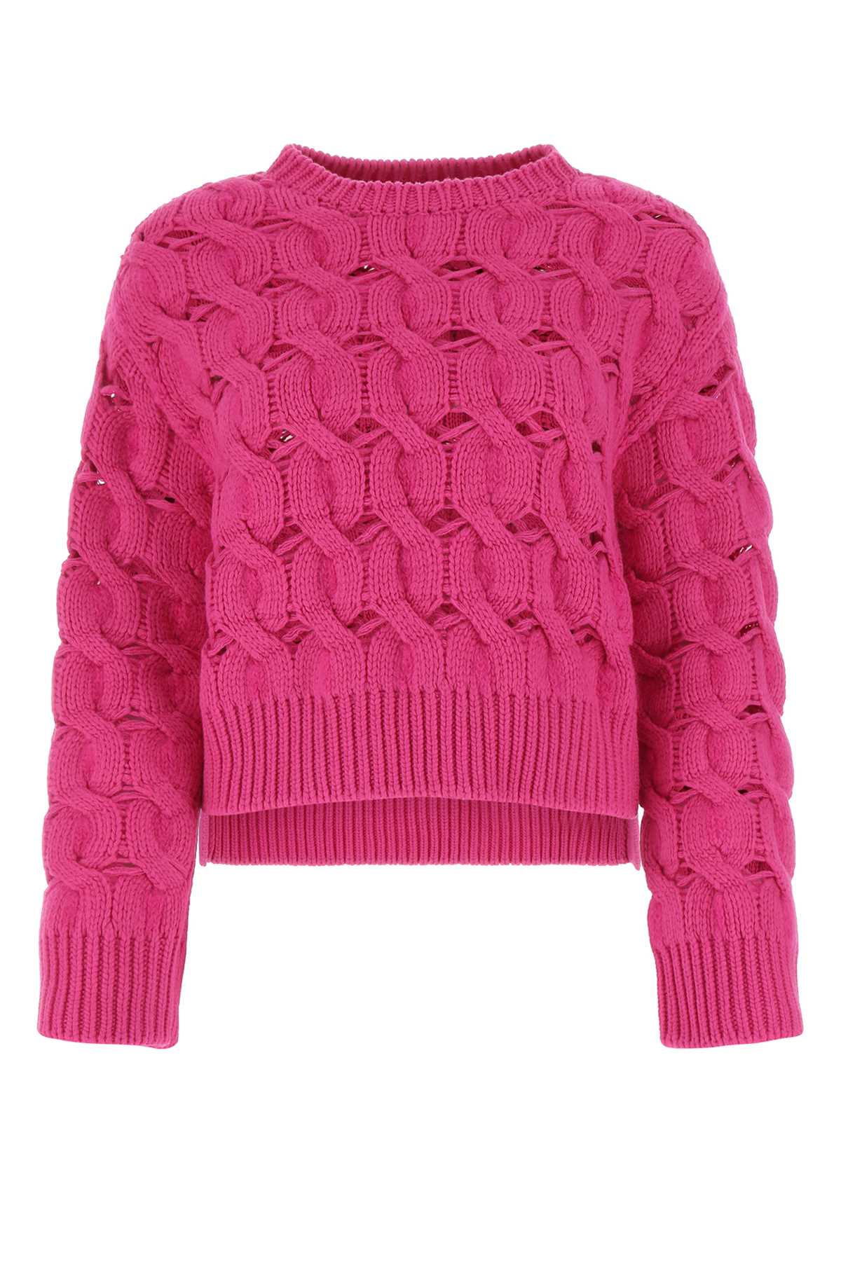 Shop Valentino Pink Pp Wool Blend Oversize Sweater In Uwt