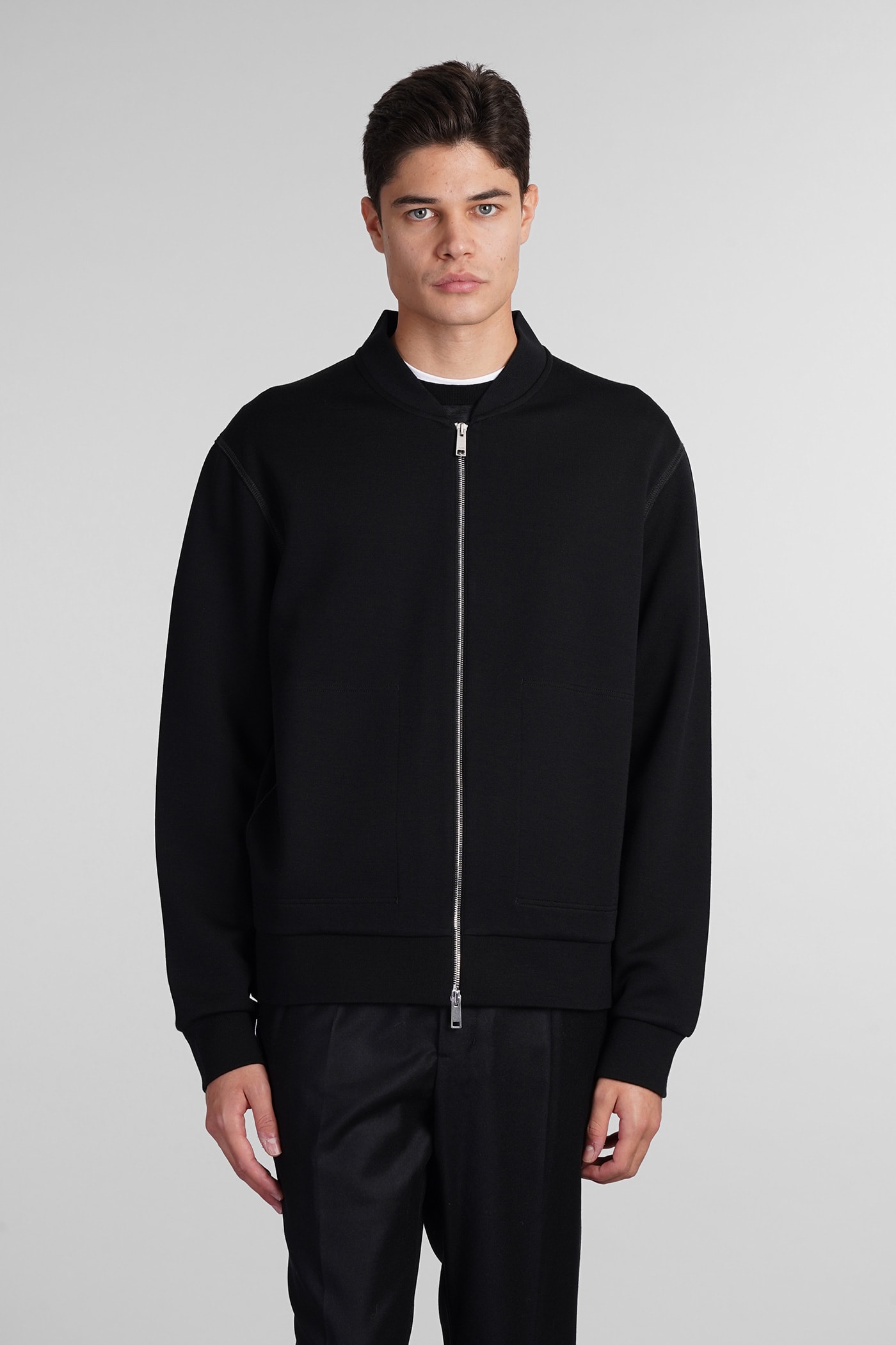 Shop Zegna Sweatshirt In Black Wool In Nero