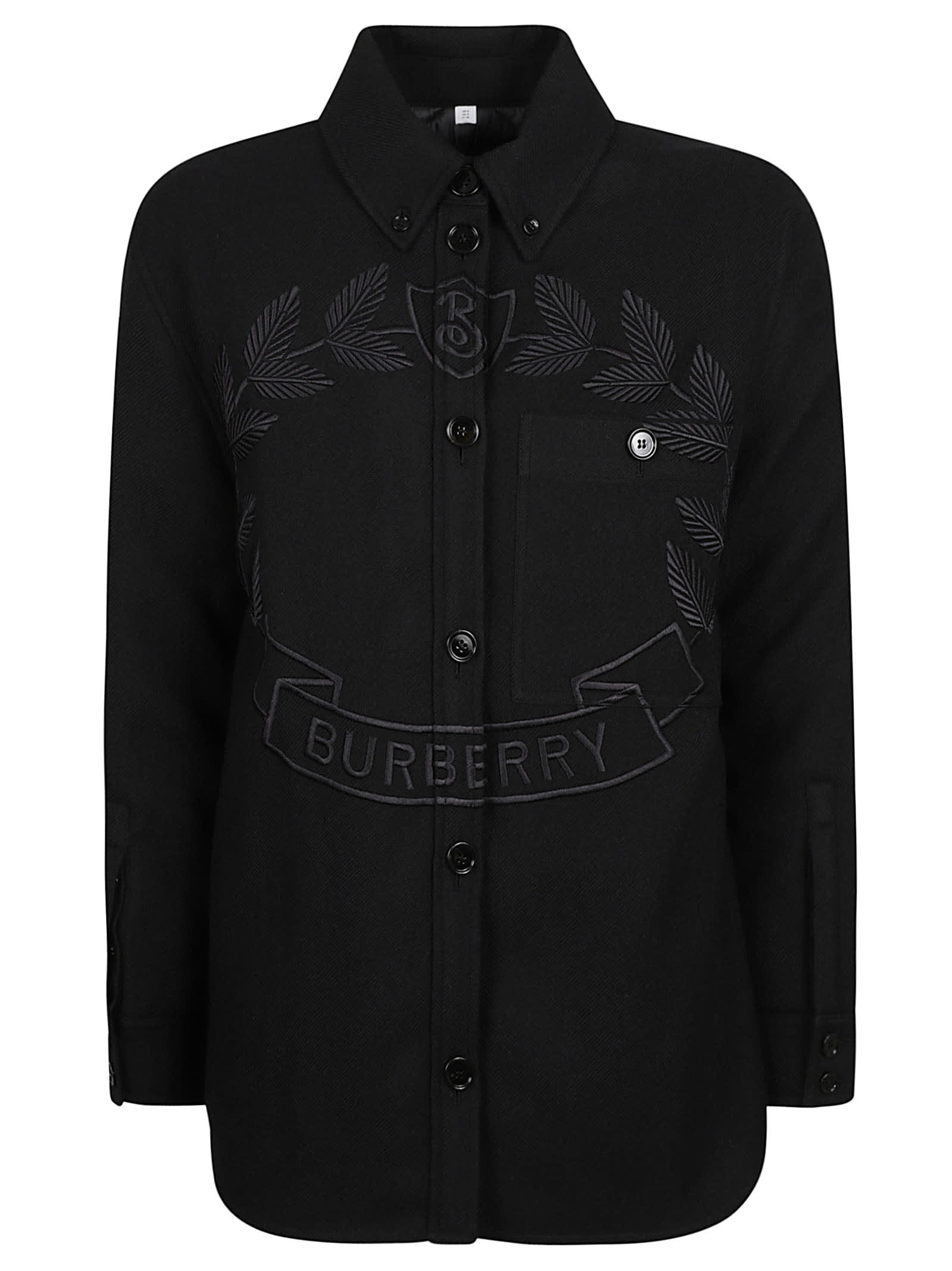 BURBERRY LOGO EMBROIDERED JACKET