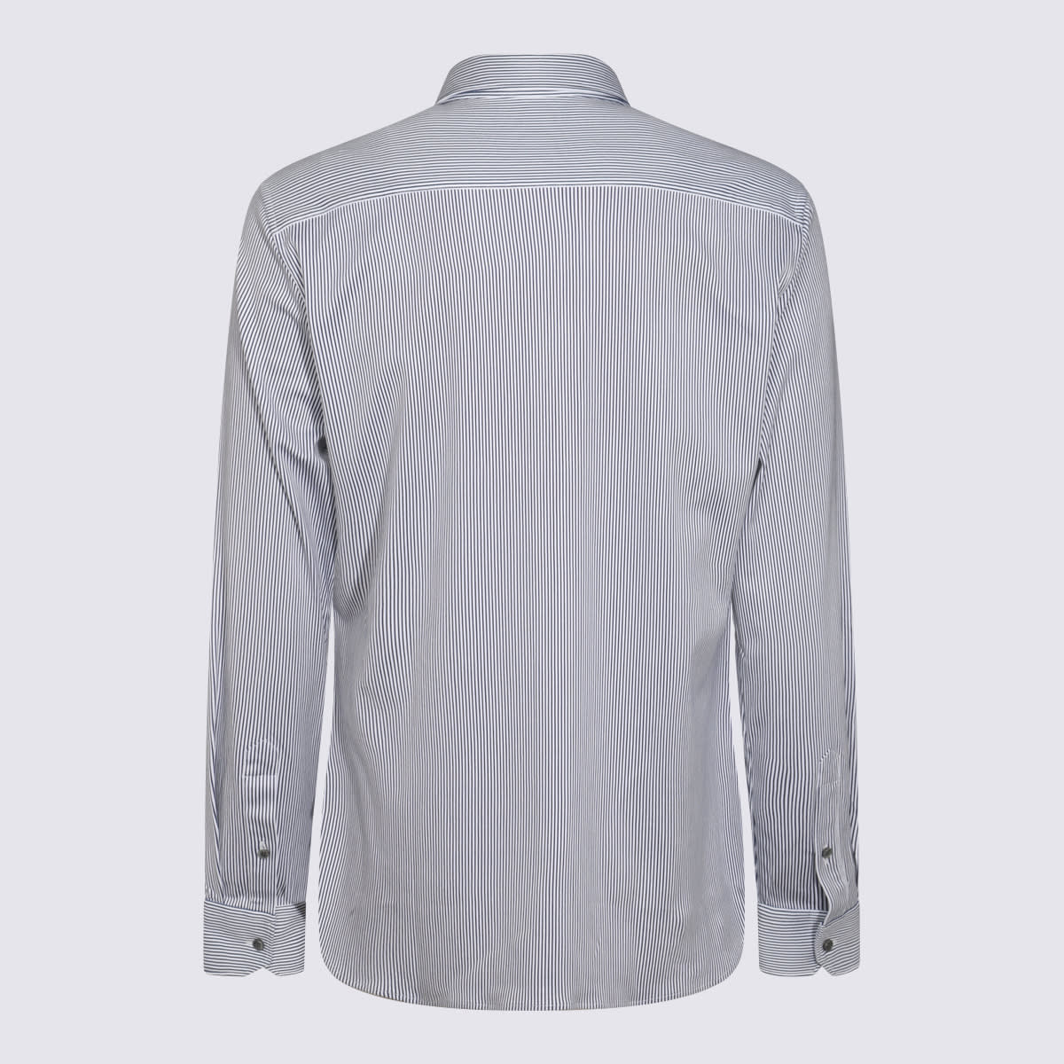 Shop Giorgio Armani Blue Cotton Shirt