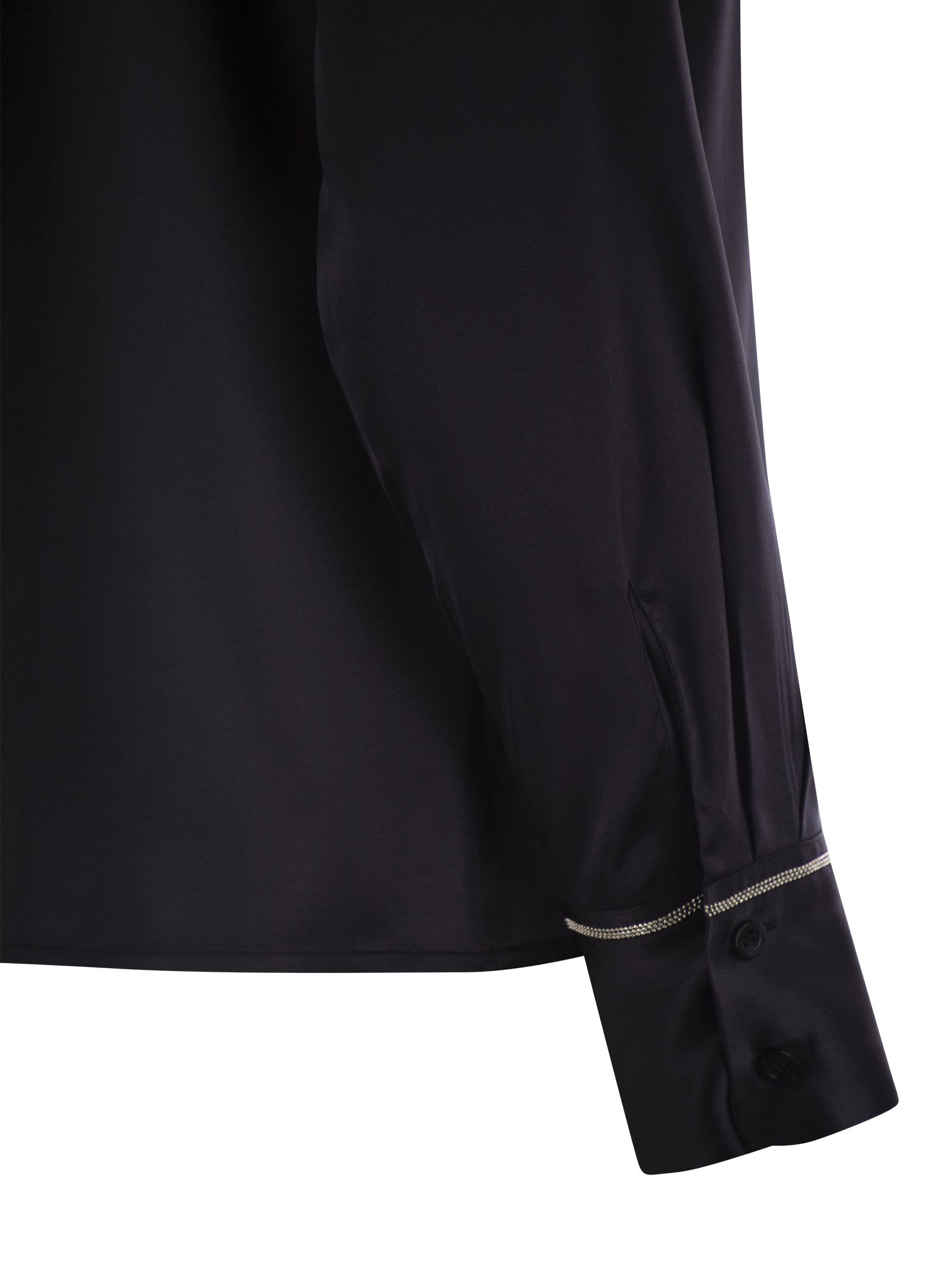 Peserico Silk Crepe Shirt In Night Blue