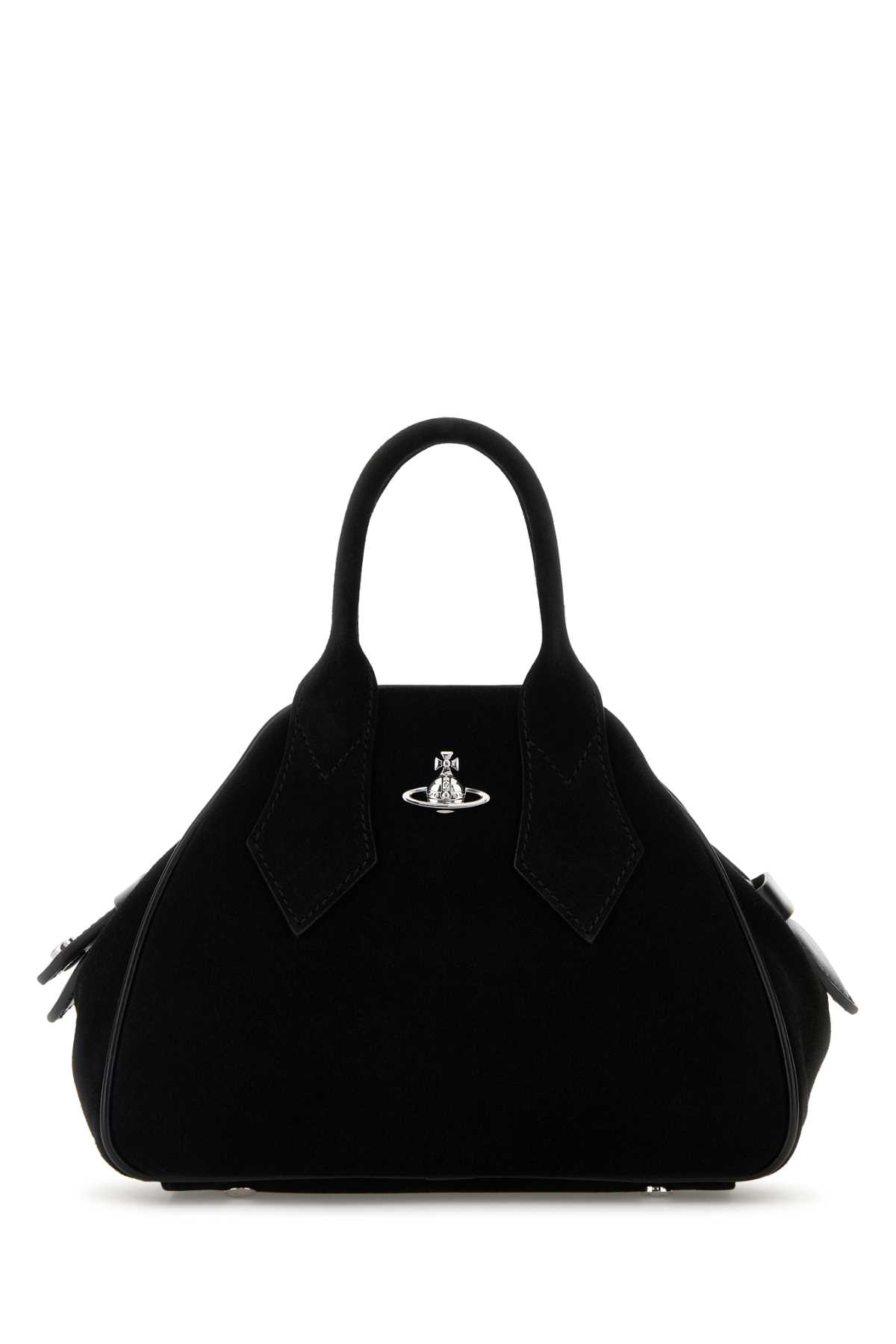 Vivienne Westwood Structured Pebbled Texture Shoulder Bag With Dual Handles In Black