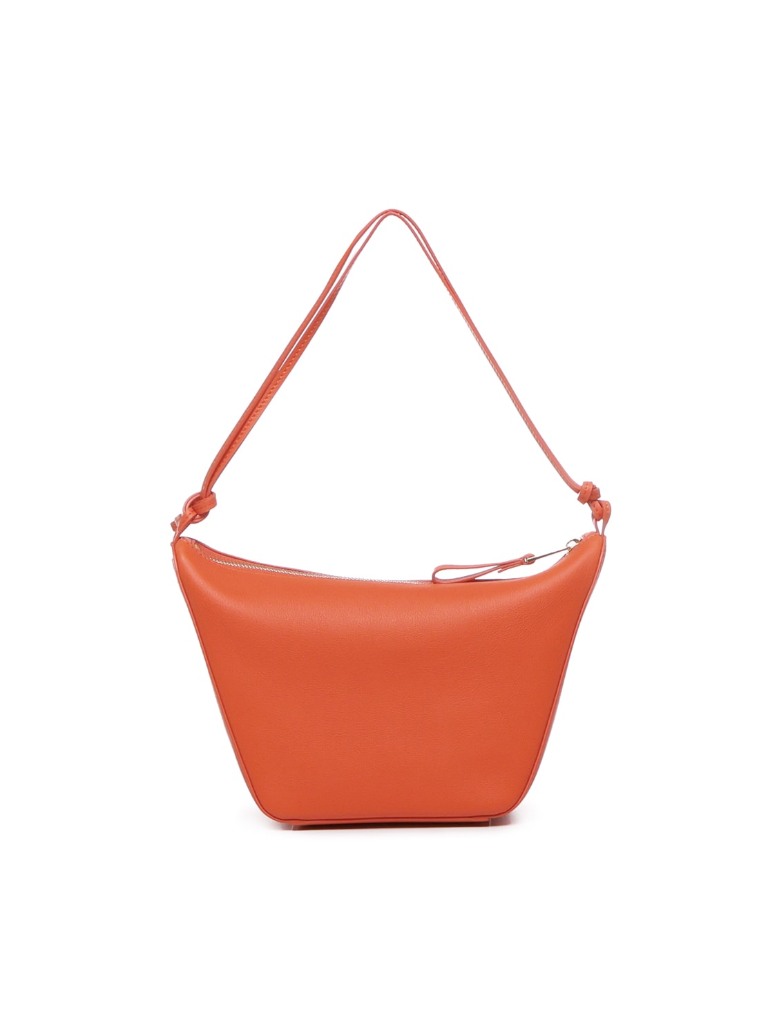 Shop Loewe Mini Haddock Hobo Bag In Calfskin In Vivid Orange