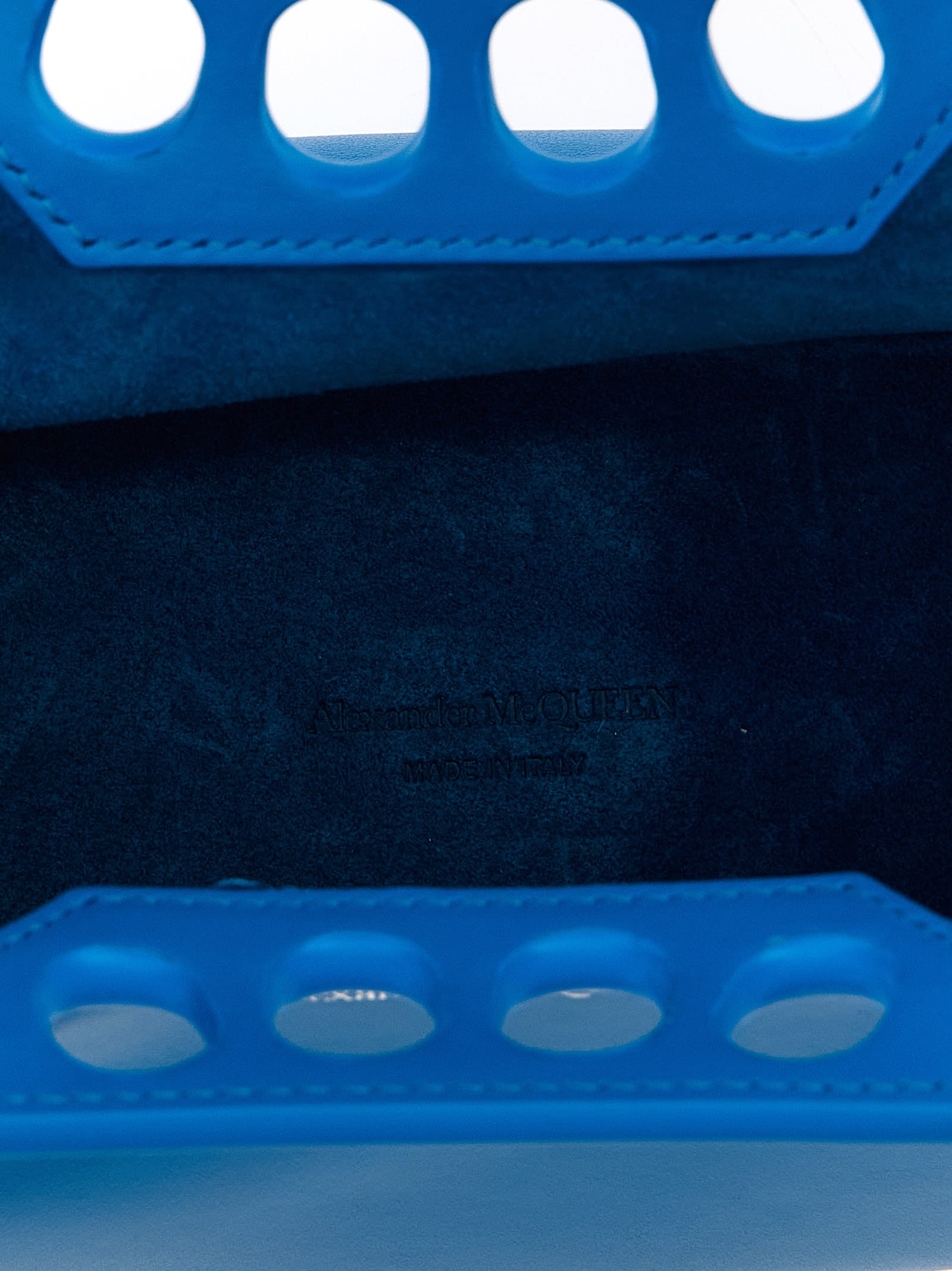 Alexander Mcqueen Light Blue Peak Mini Shoulder Bag In Blu