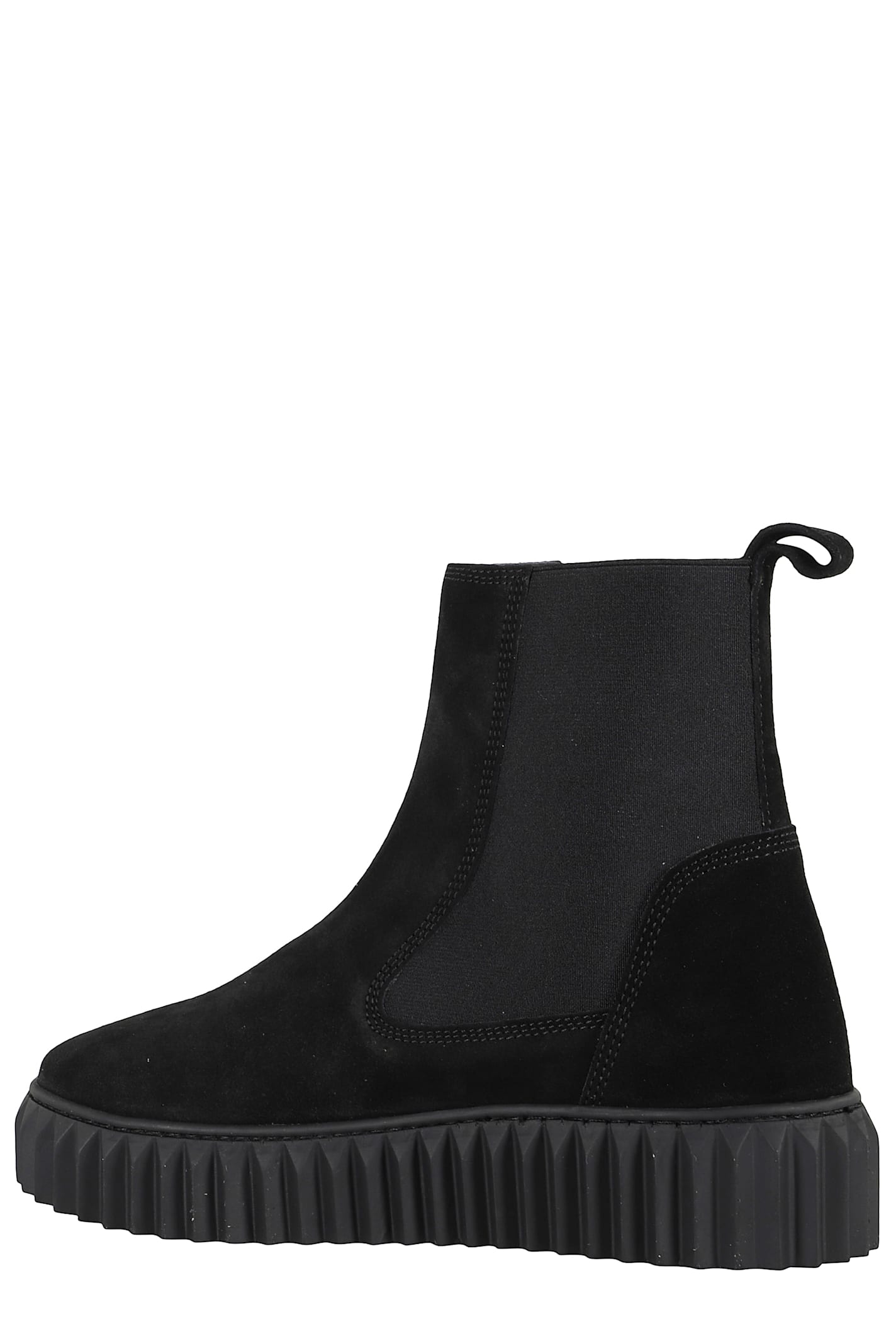Voile Blanche Smooth Suede Ankle Boot In Black