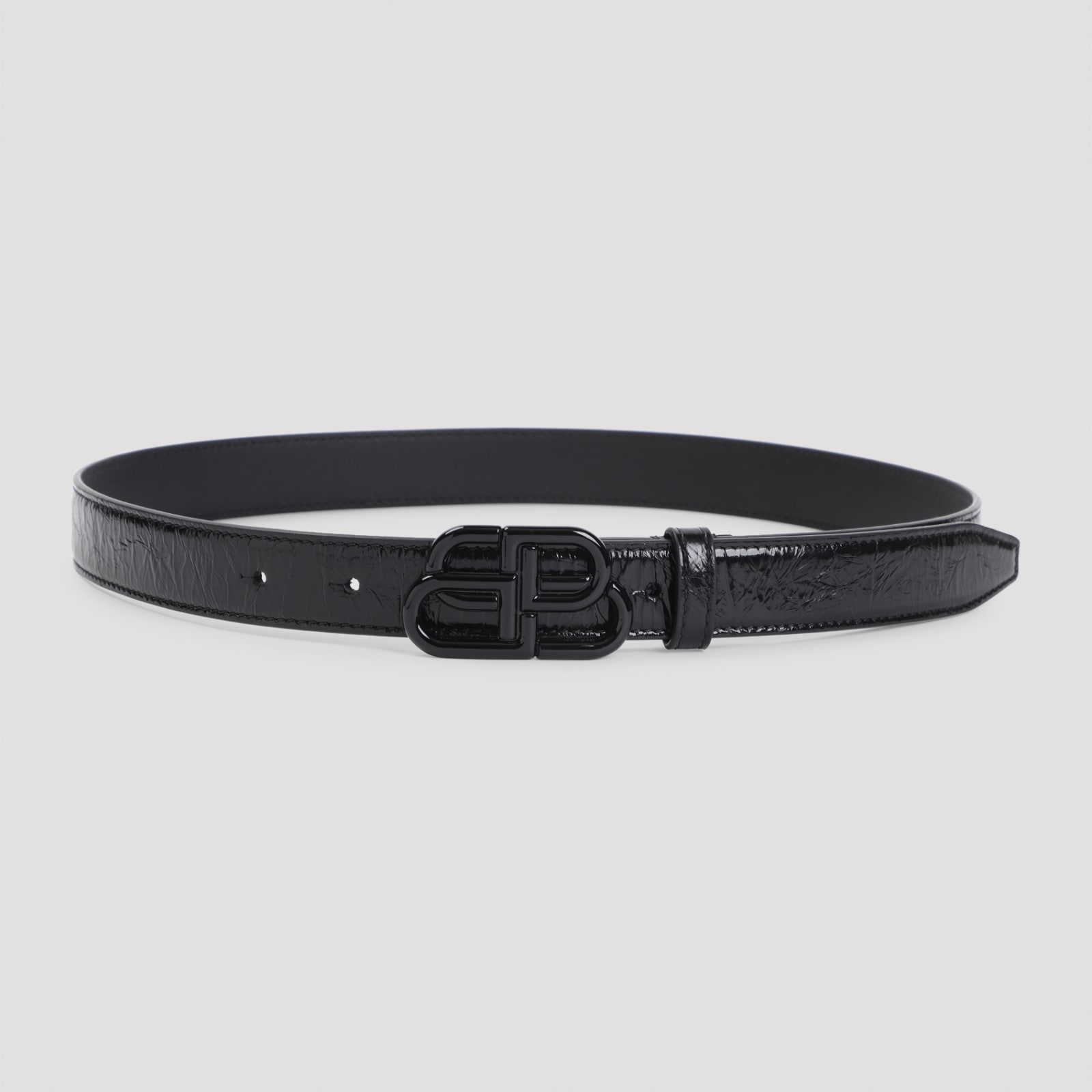 Shop Balenciaga Bb Thin 25 Belt In Black