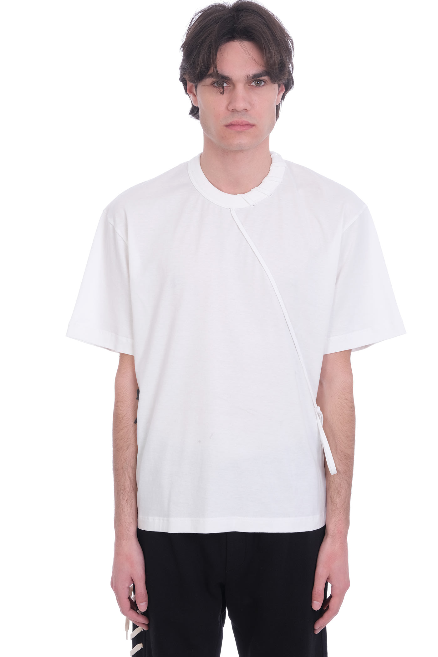 Craig Green Laced T-shirt In White Cotton