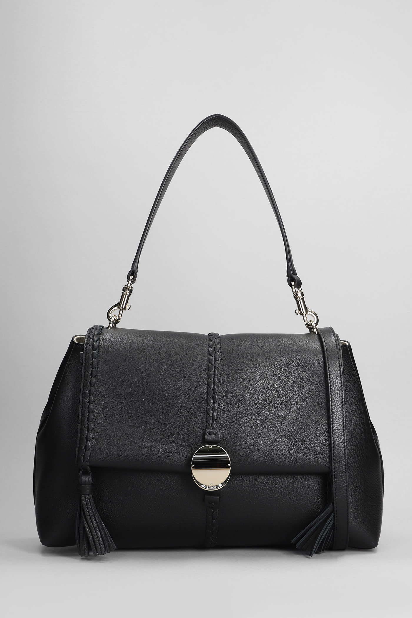 Shop Chloé Penelope Shoulder Bag In Black Leather