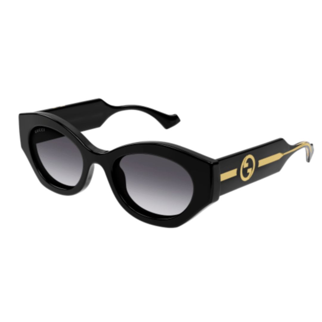 Gucci Gg1553s Linea Lido 001 Black Crystal Grey Sunglasses In 001 Black Crystal Grey