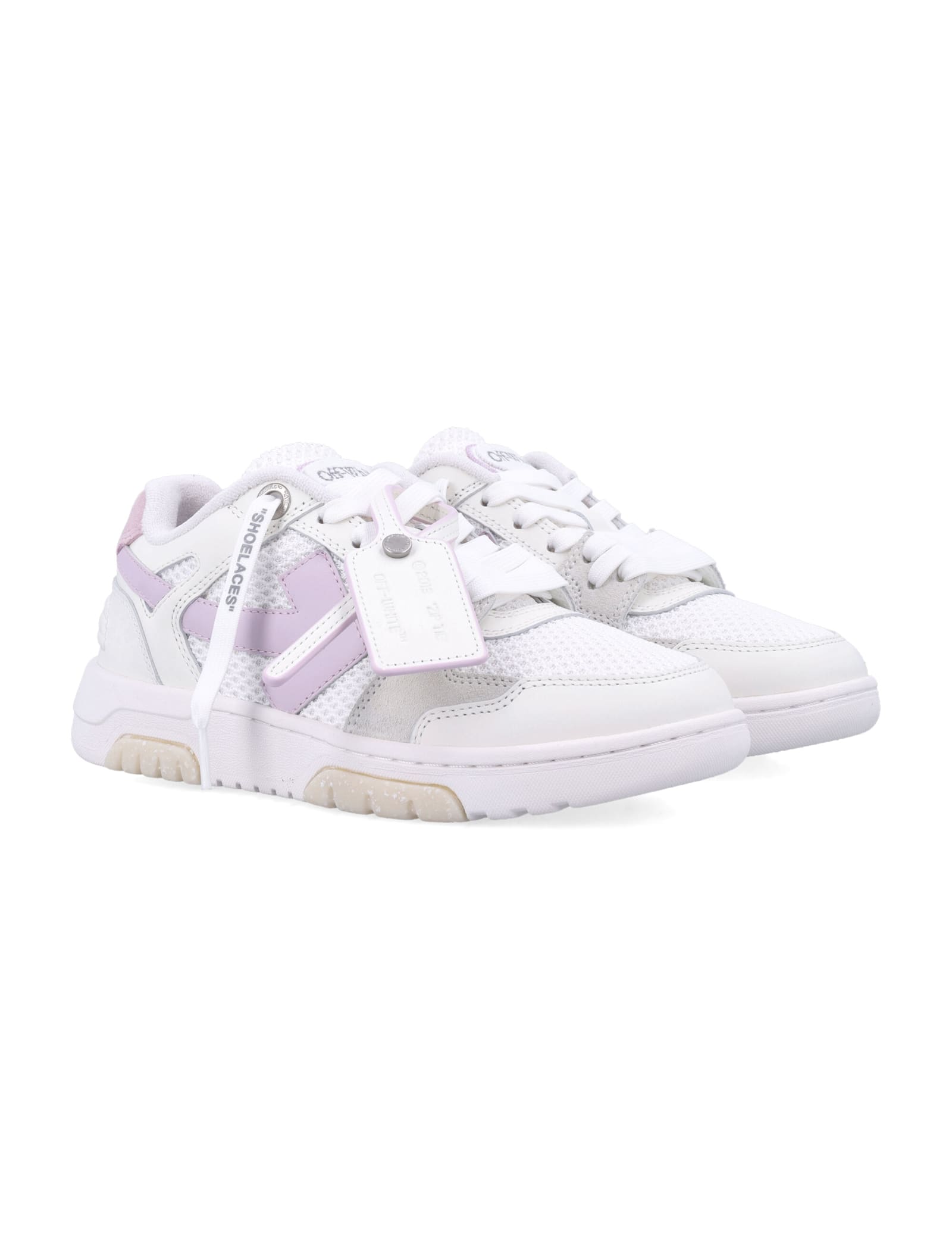 Off-white Slim Out Of Office White Lilac Womans Sneakers In Purple