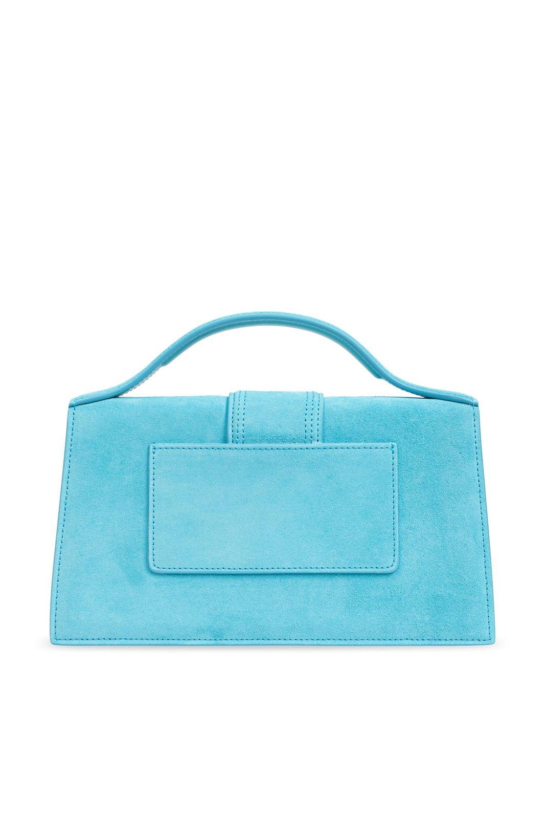 Shop Jacquemus Le Grand Bambino Shoulder Bag In Clear Blue