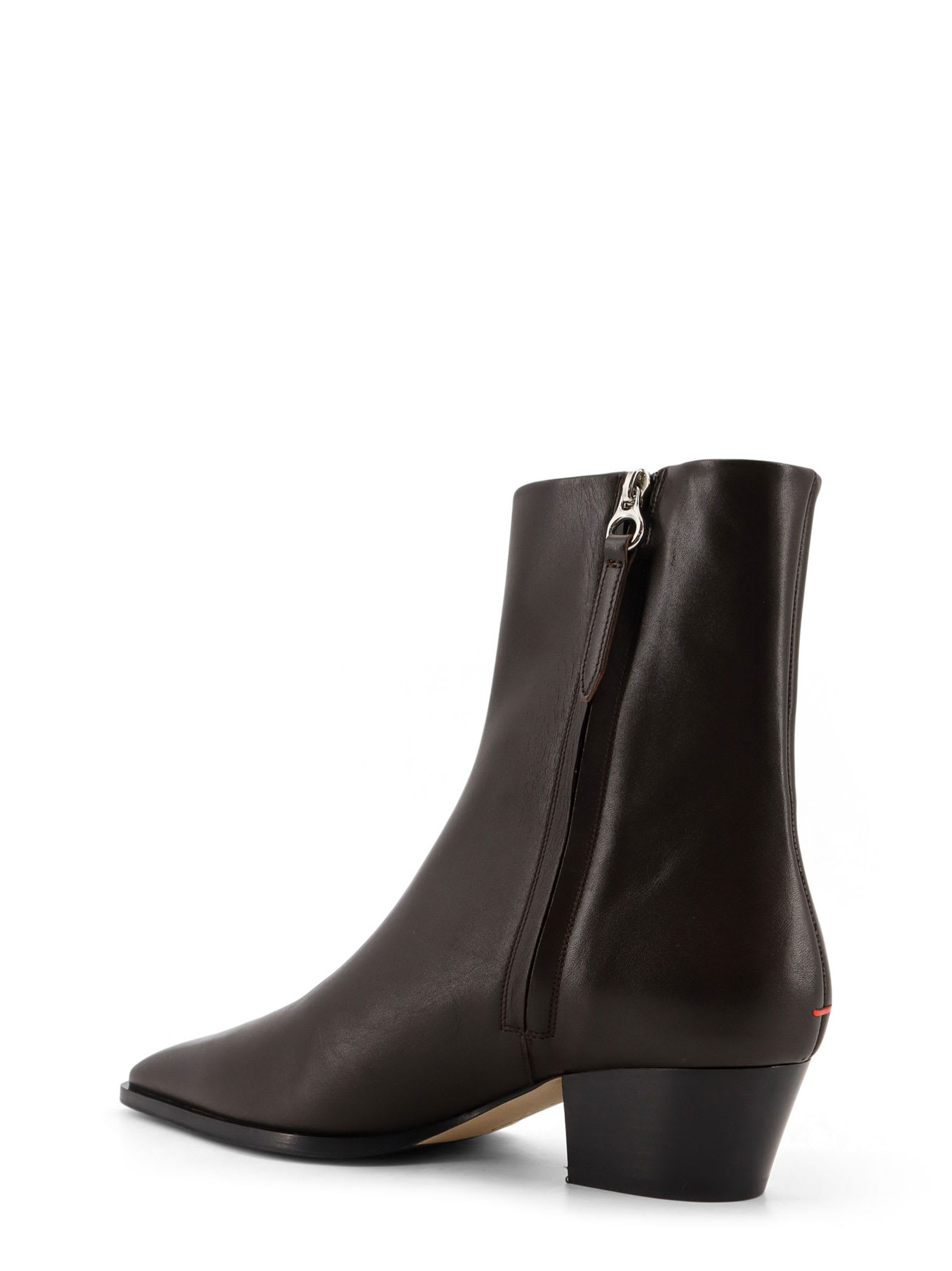 Aeyde Leather Ankle Boots Block Heel In Brown