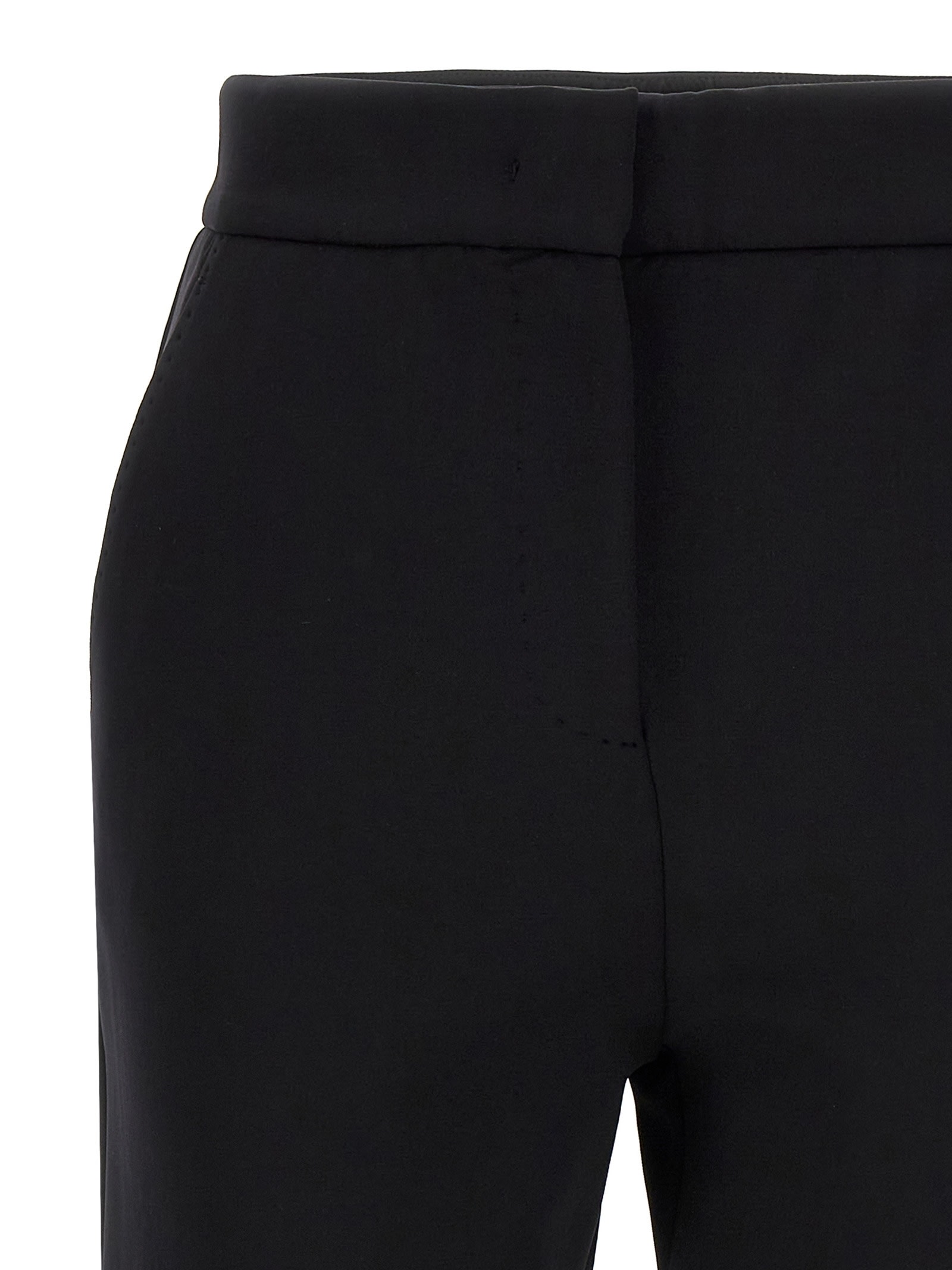 Max Mara Nepeta Stretch Virgin Wool Flare Leg Ankle Trousers In Black