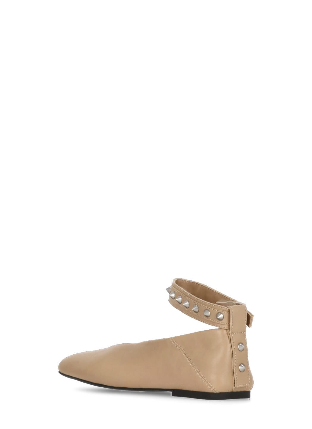 Ash Studded Ankle-strap Flat Pumps In Brown