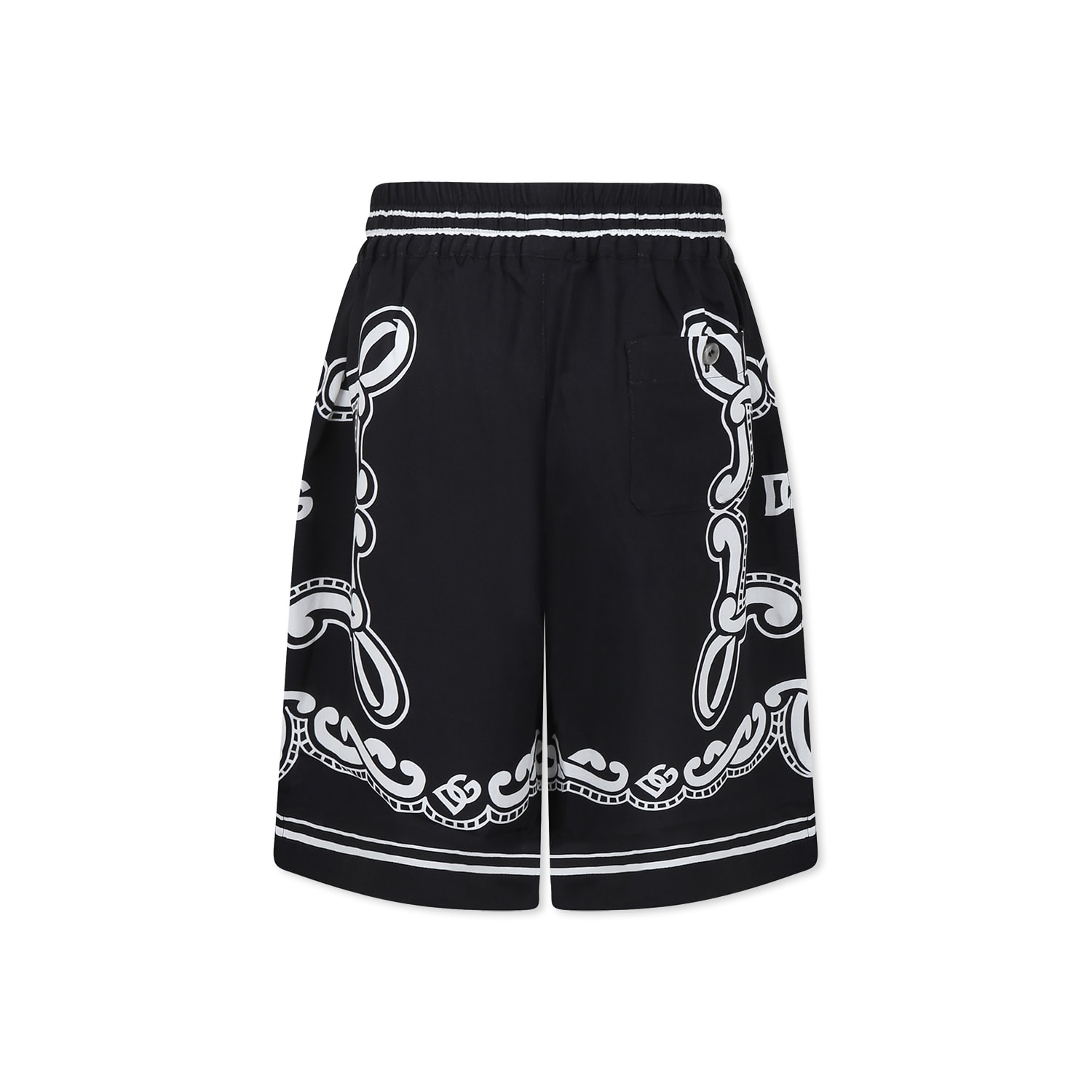 Dolce & Gabbana Black Shorts For Boy With Logo In Black