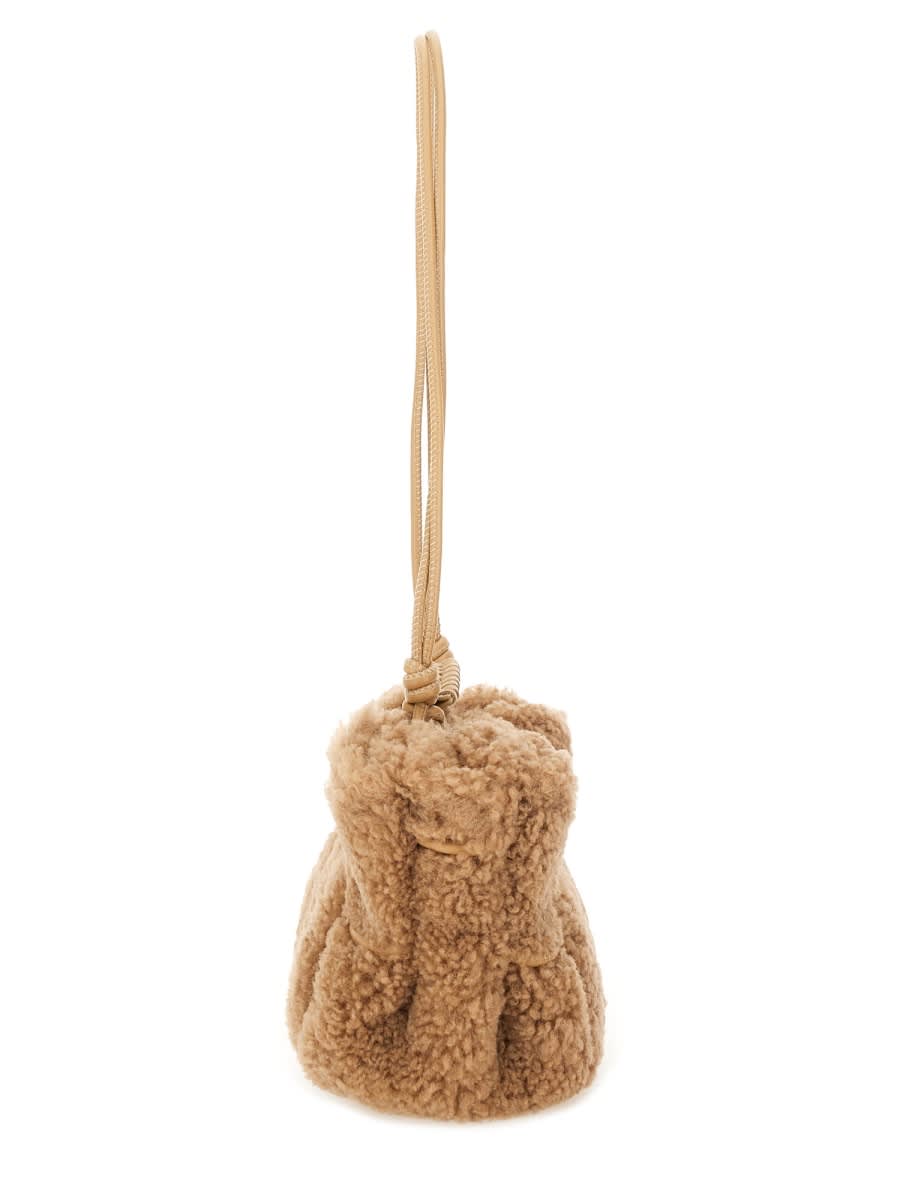 Hereu Textured Shoulder Bag Knotted Strap In Sand