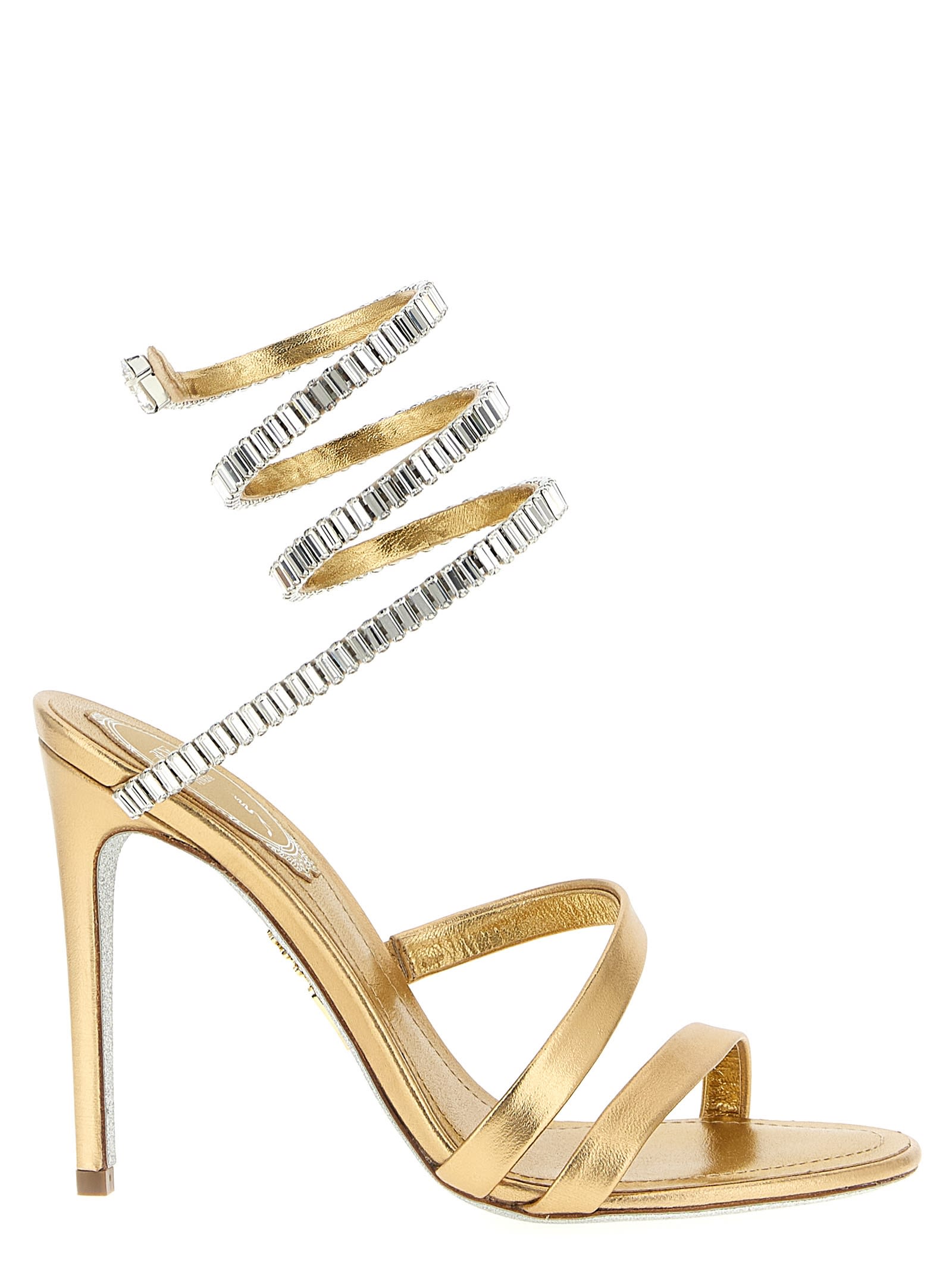 René Caovilla Spark Cleo Sandals In Gold