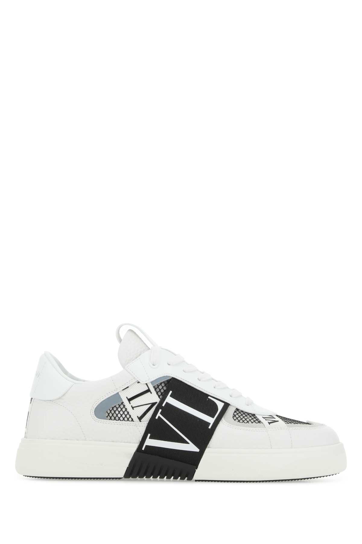 Shop Valentino Multicolor Leather Vl7n Sneakers In Bianerobianebiaghiabiane