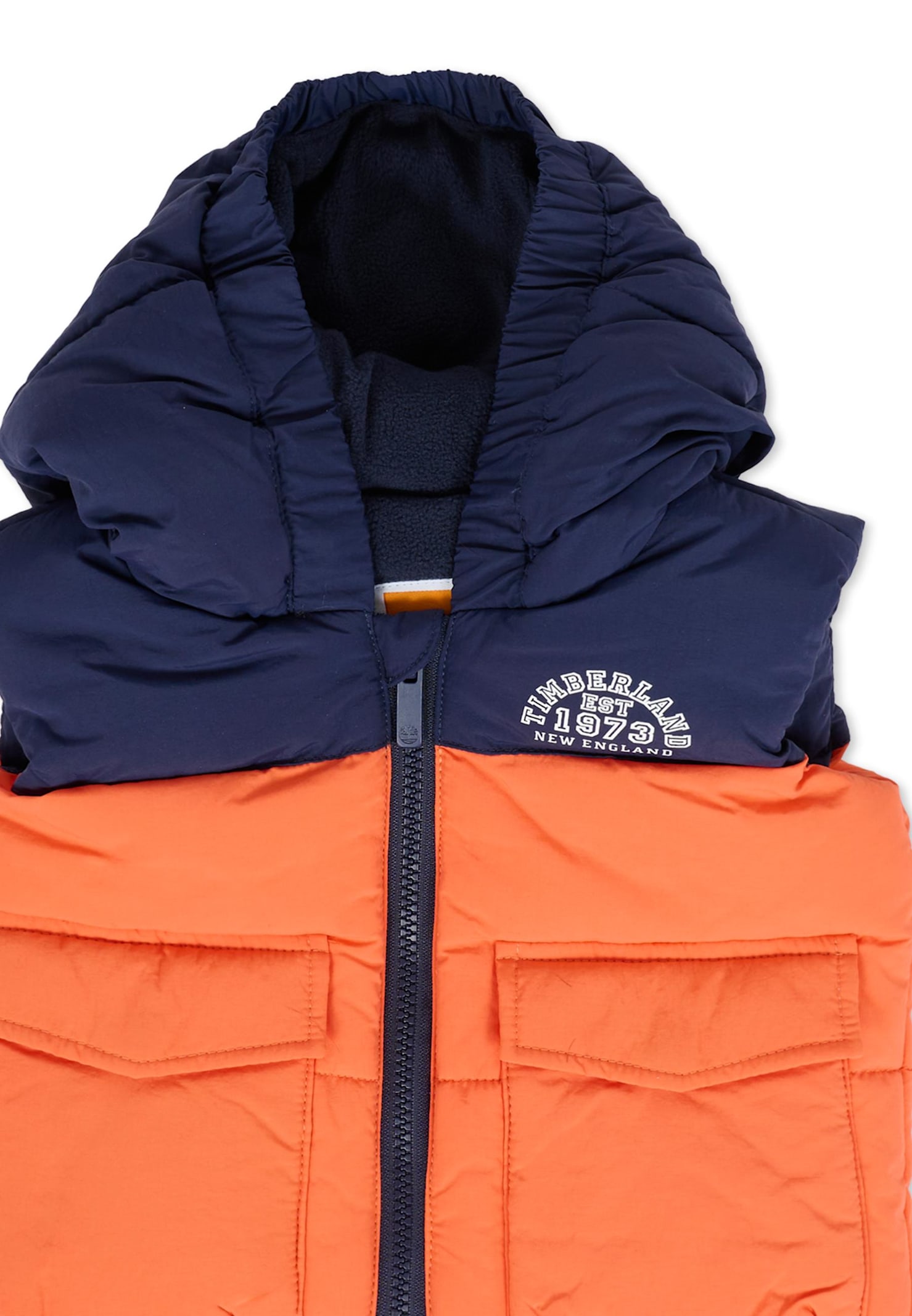 Timberland Orange Vest For Baby Boy With Logo In Multi