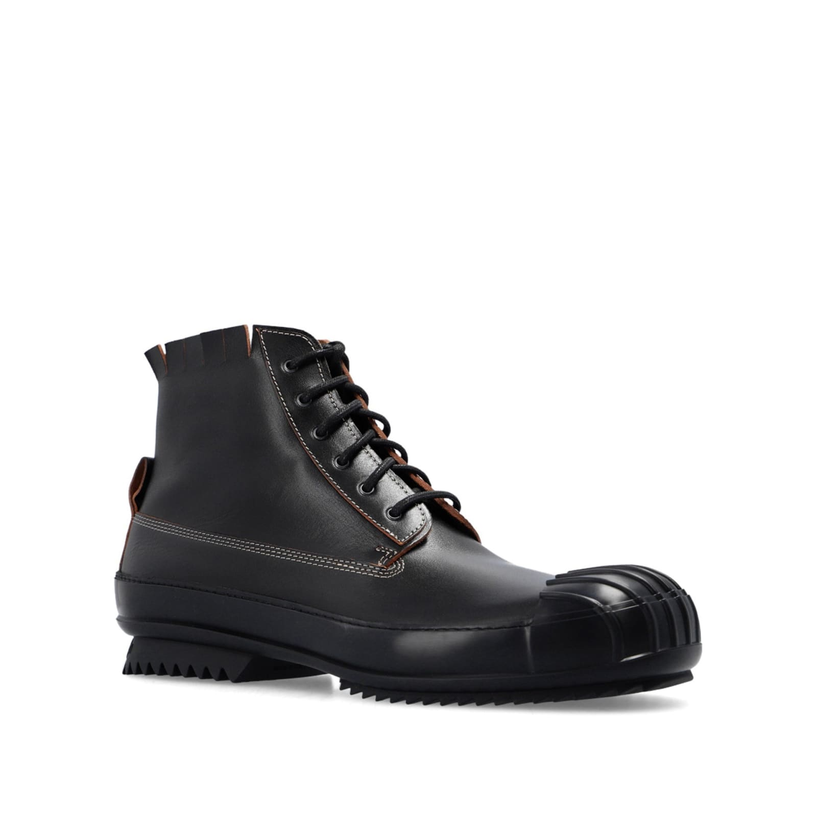 Shop Maison Margiela Leather High-top Sneakers In Black