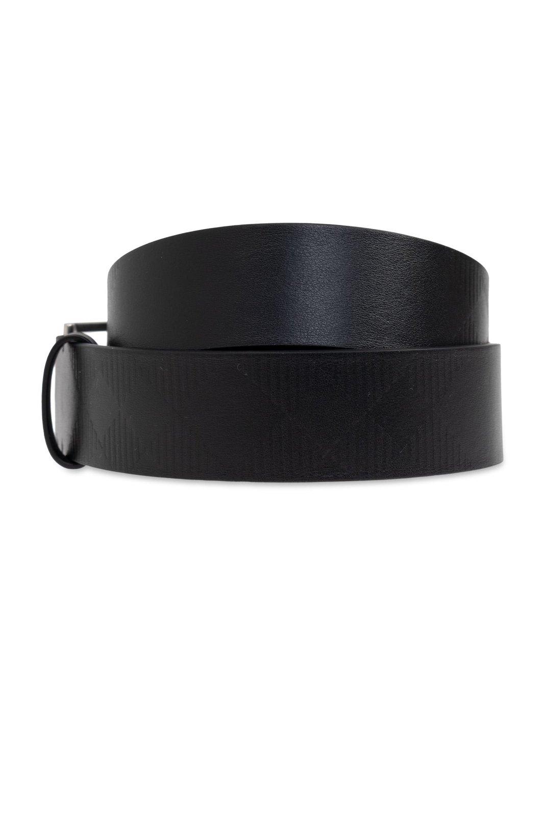 Burberry Checked Buckled Belt In Black