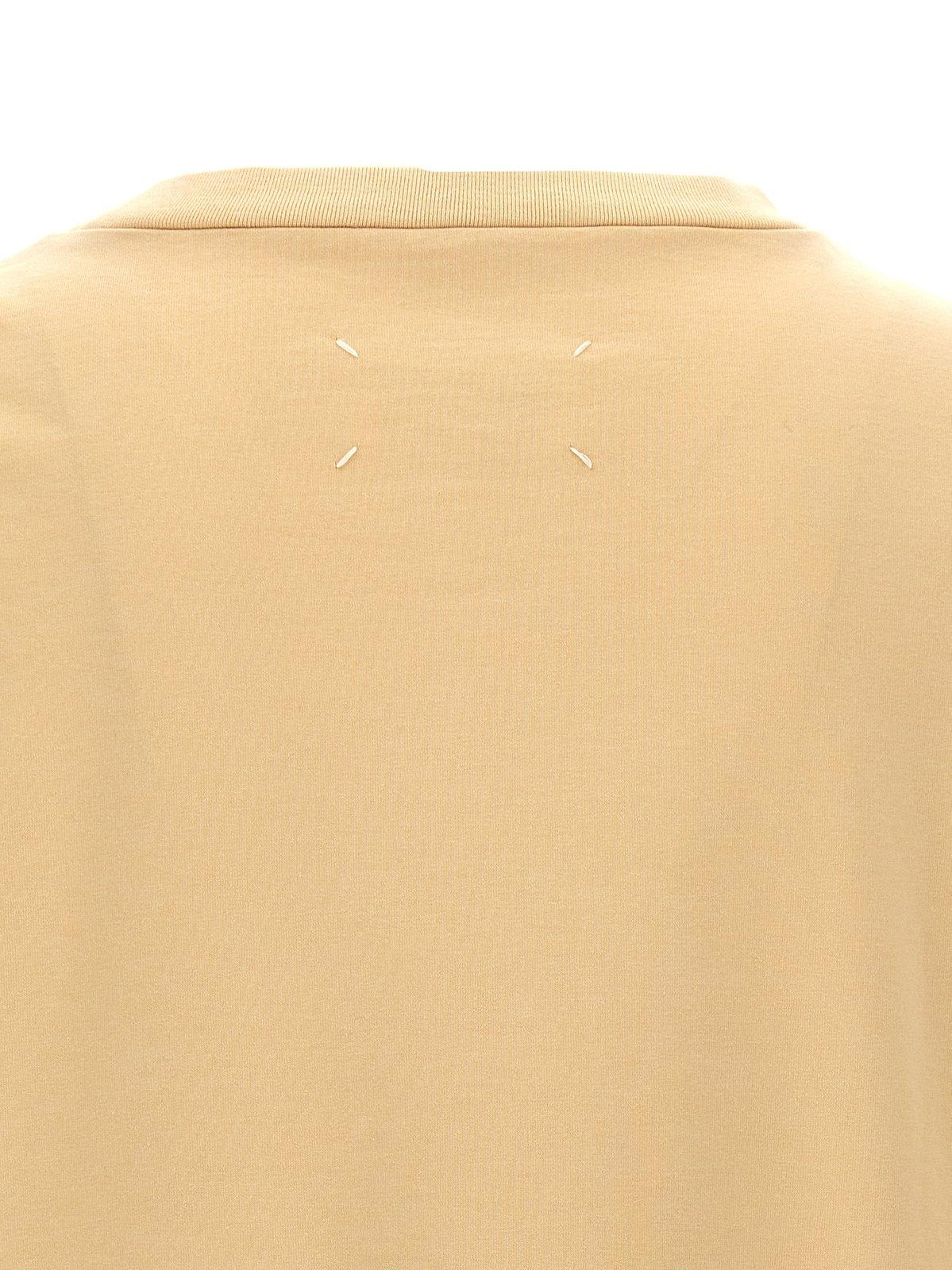 Shop Maison Margiela Logo Embroidered Crewneck T-shirt In White