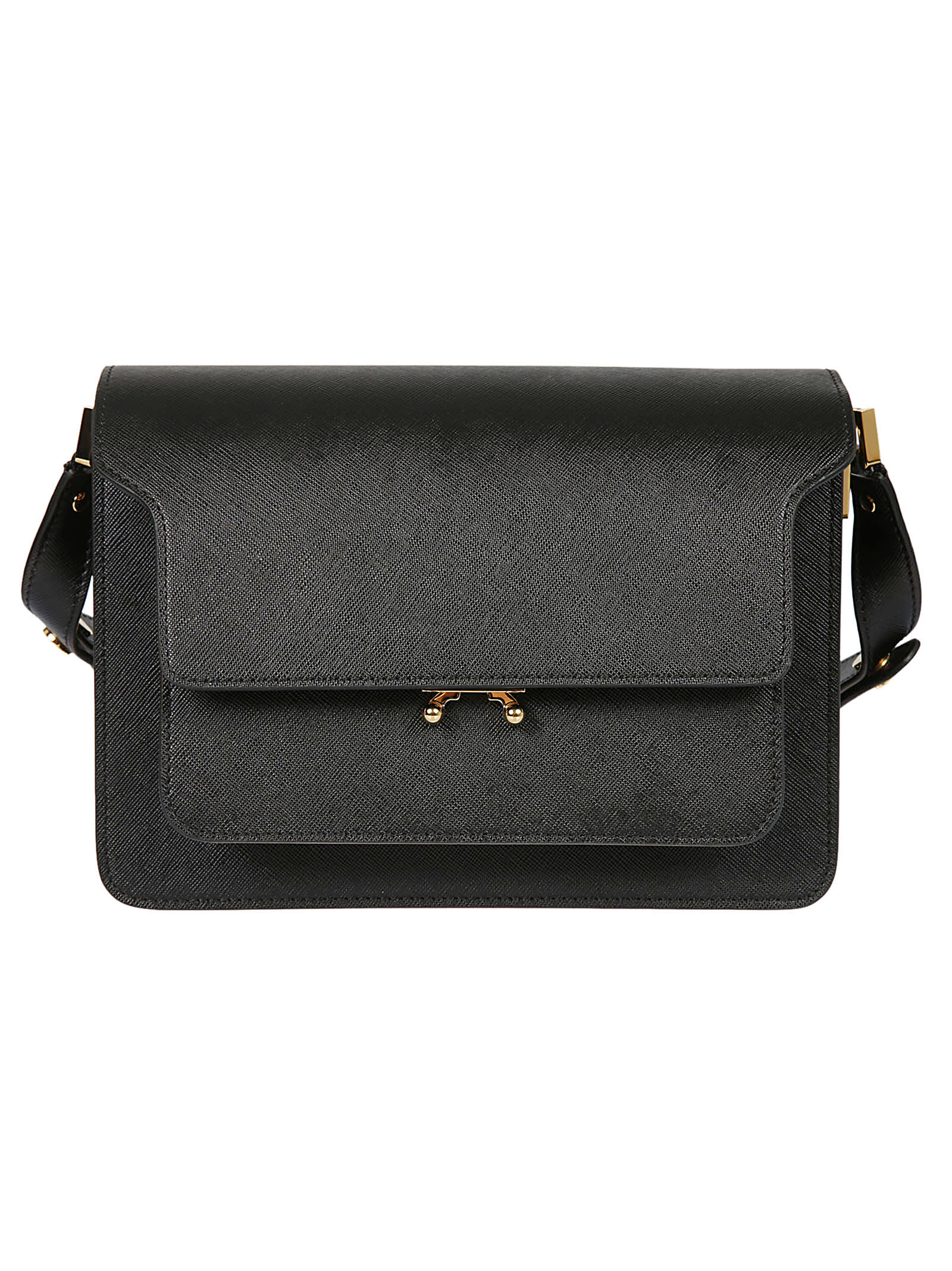 Shop Marni Mini Trunk Shoulder Bag In Zn99n Black