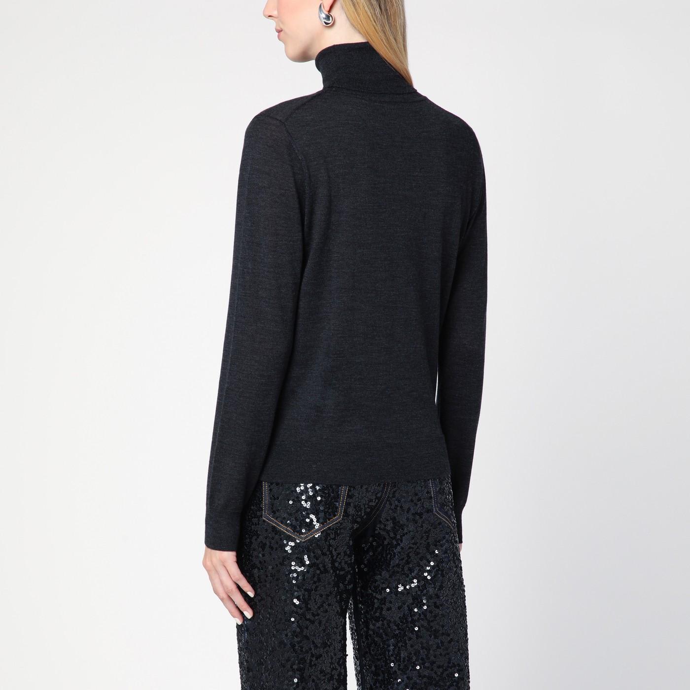 P.A.R.O.S.H GREY CASHMERE AND SILK BLEND TURTLENECK SWEATER